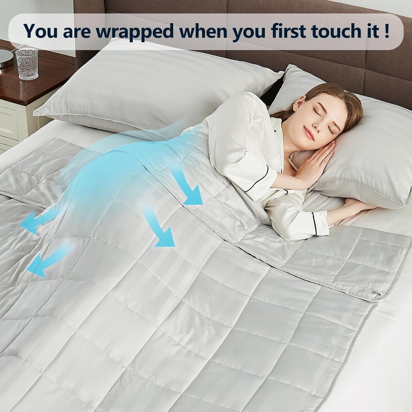Weighted Blanket Queen/King Size (80"x87" 20lbs),Ultra Soft and Cozy Cooling Weighted Blanket for Adult,Heavy Blanket with Machine Washable Soft Blanket, Light Grey