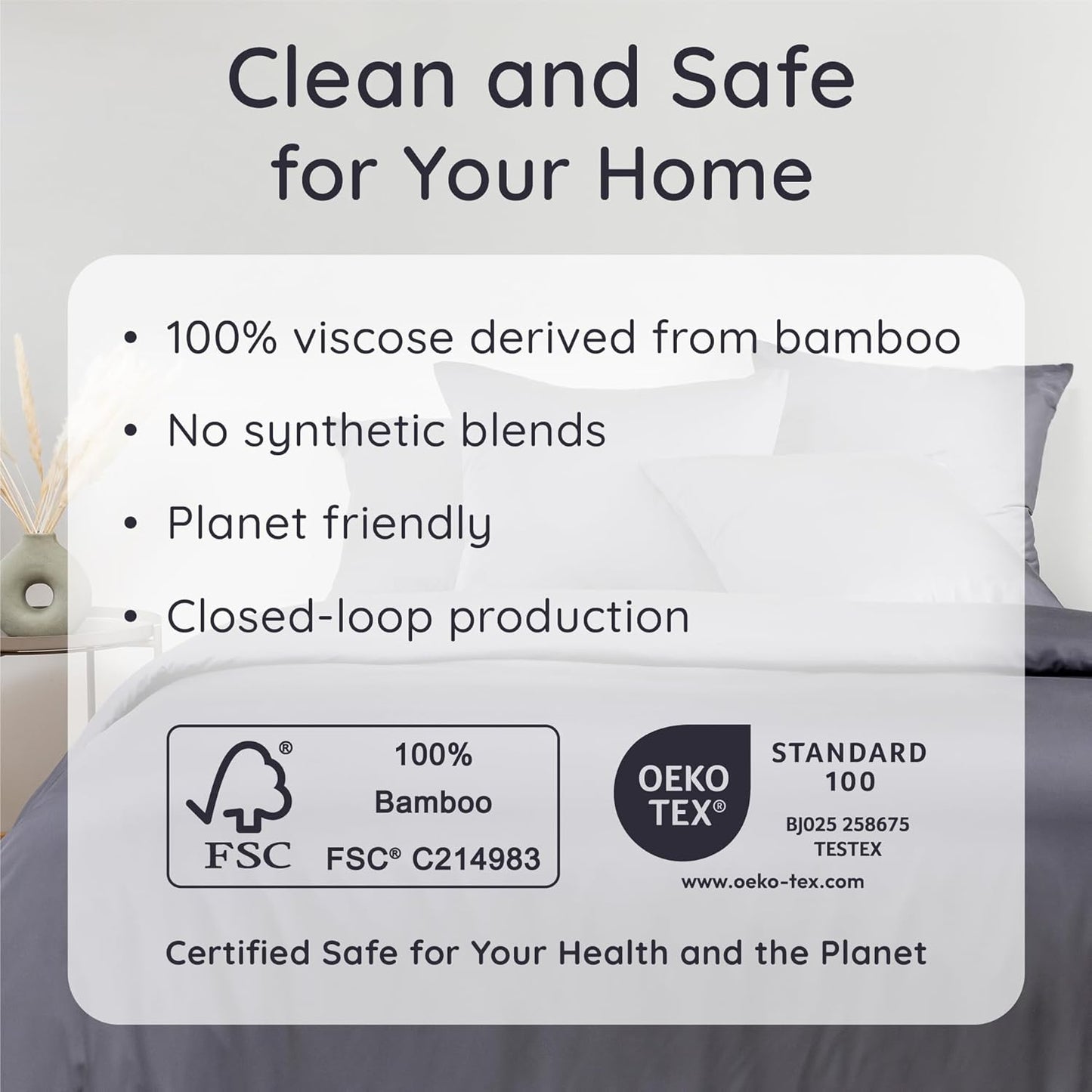 Bambaw 100% Viscose Derived from Bamboo Sheets King Size Set – 6pcs Set of Cooling Sheets for Hot Sleepers, Super Soft Bed Sheets King, Fits Up to 16'' Mattresses, Luxury Bedding Sets King (Charcoal)