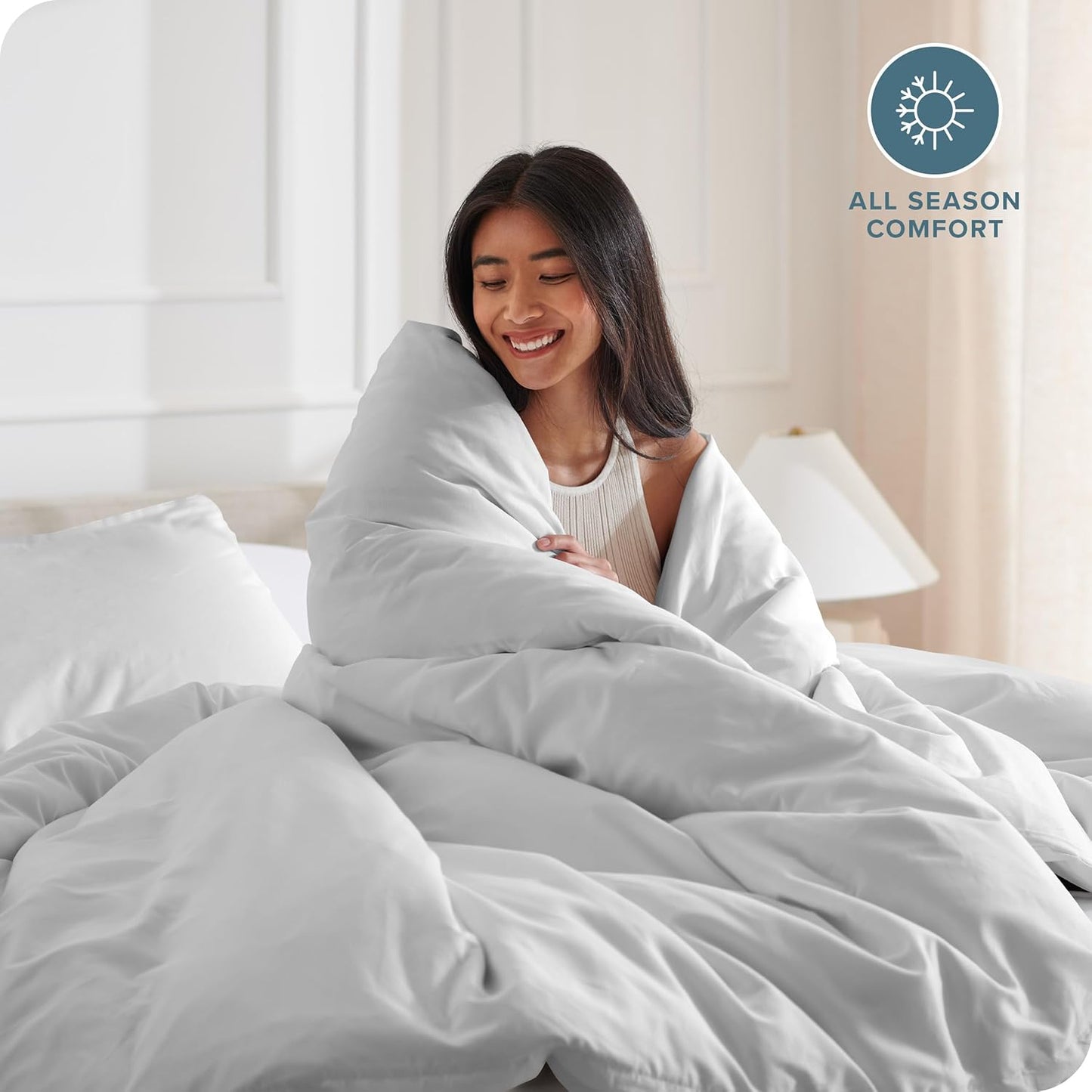 Bare Home Bedding Duvet Cover King Size - Premium 1800 Super Soft Collection - Lightweight, Cooling - Soft Breathable Bedding Duvet Cover (King, Cloud Grey)