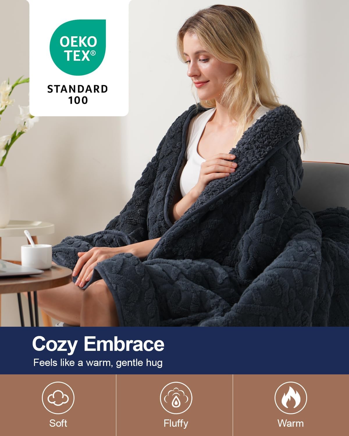 Super Fuzzy Soft Sherpa Fleece Weighted Blanket, 15 lbs Dual Sided Fluffy Heavy Weighted Blankets for Adults - No Bunching with Double Layers of Soft Inner Lining (60"x 80", 15 Pounds)