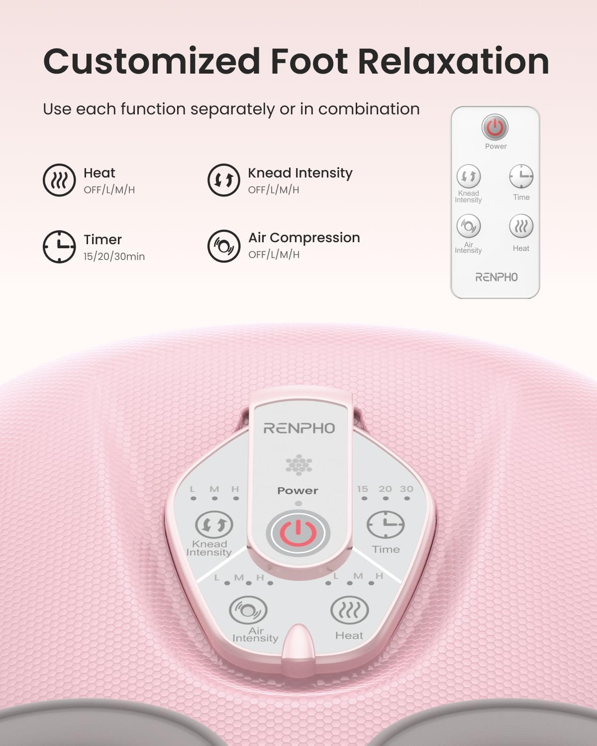 RENPHO Foot Massager Machine with Heat [2026 Upgraded], Shiatsu Foot Massager for Plantar Fasciitis, Christmas Gifts for Women, Cordless Control, Best Gifts for Women/Mom/Wife, PK