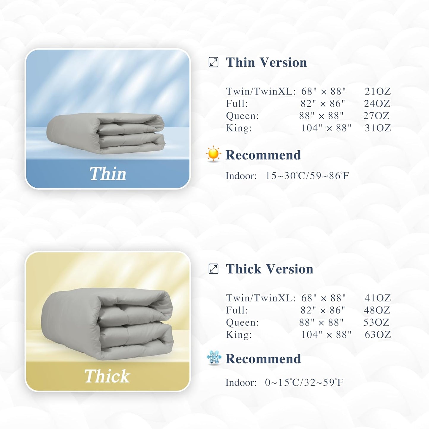 sunflower Comforter Duvet Insert Full Size Down Alternative Filling 100% Cotton Shell All Season Hypoallergenic Warm Breathable Noiseless Silver Gray Machine Washable with Corner Taps