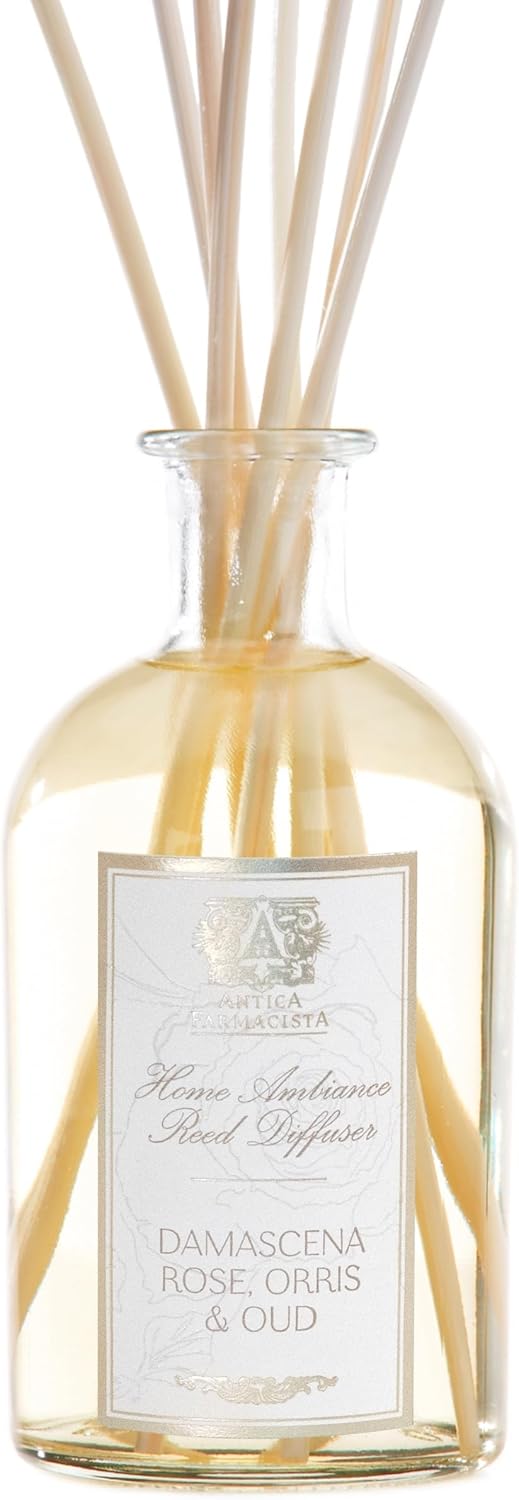 Antica Farmacista Home Ambiance Diffuser - Long-Lasting Reed Scent Diffuser - Luxury Room Freshener Gift - Sandalwood Amber, 8.45 fl oz