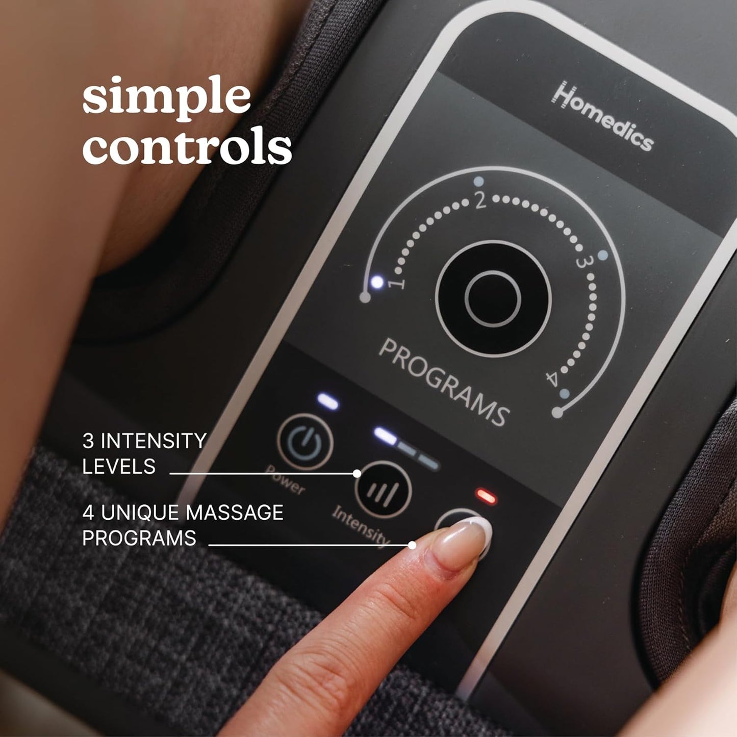 Homedics Deluxe Foot Massager & Calf Massager with Gentle Warmth, Rolling & Compression Massage, Adjustable Tilt, Washable Liners, 4 Programs, 3 Intensity for Muscle Relief and Post-Workout Recovery