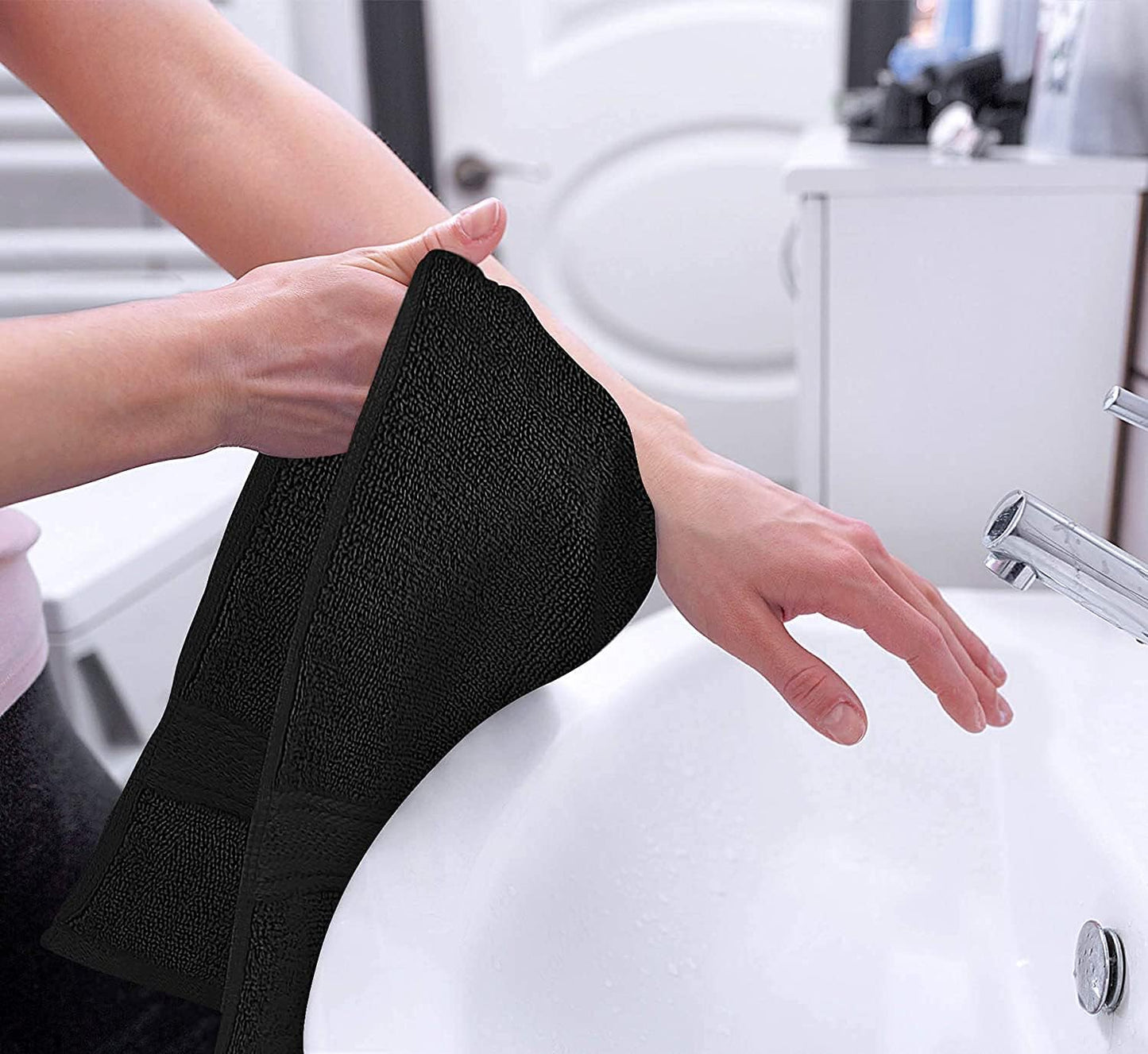 Utopia Towels 72 Pack Premium Hand Towels Set, (16 x 28 inches) 100% Ring Spun Cotton, Ultra Soft and Highly Absorbent 600GSM Towels for Bathroom, Gym, Shower, Hotel, and Spa (Black)