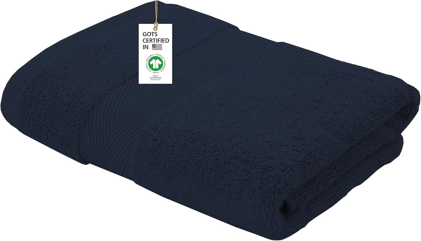 Delara 100% Organic Cotton Towels 650 GSM Plush Feather Touch Quick Dry Bath Towel, GOTS Certified, Oeko-Tex Green Certified, Organic Cotton Bath Towel, 30"X58"