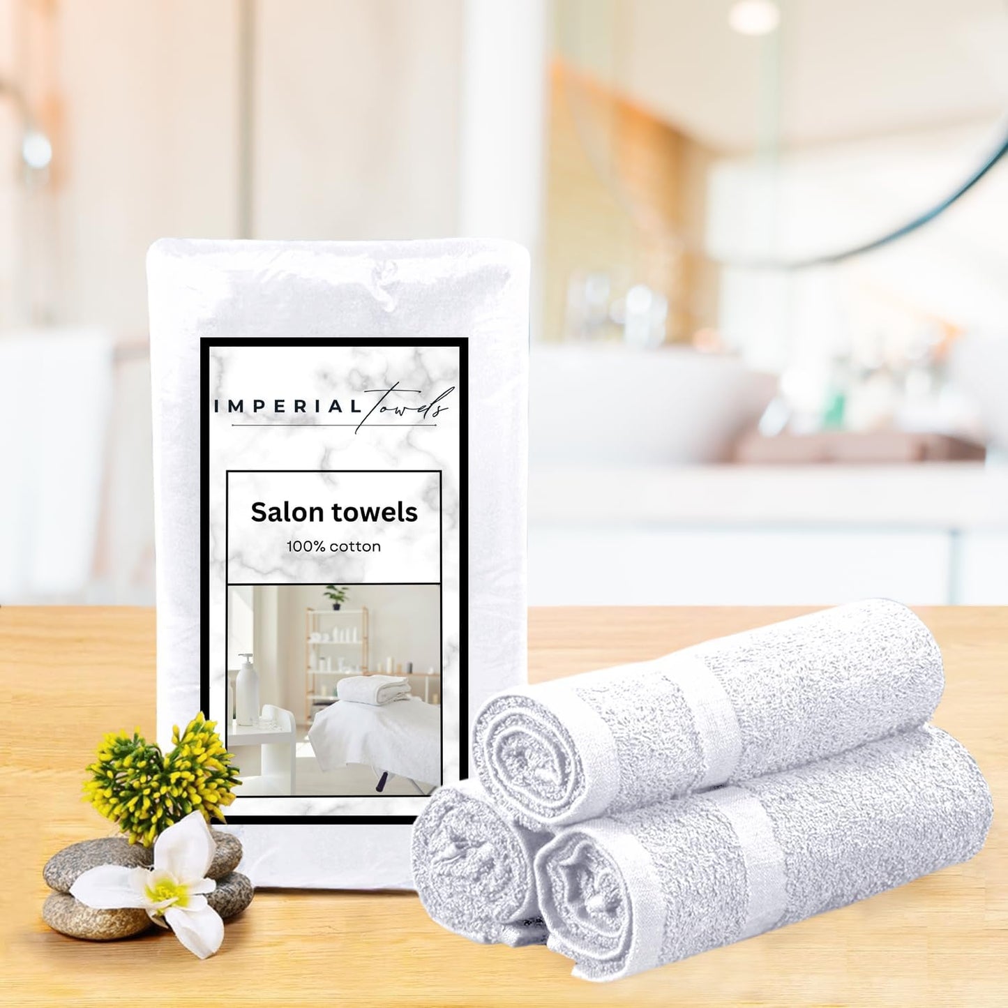 Hand Towels (Pack of 24) White Economy Towels Salon Towels - 100% Cotton Spa Towel– 16 x 27 Inches Highly Absorbable, Facial, Gym, Hair Face Towels Bulk