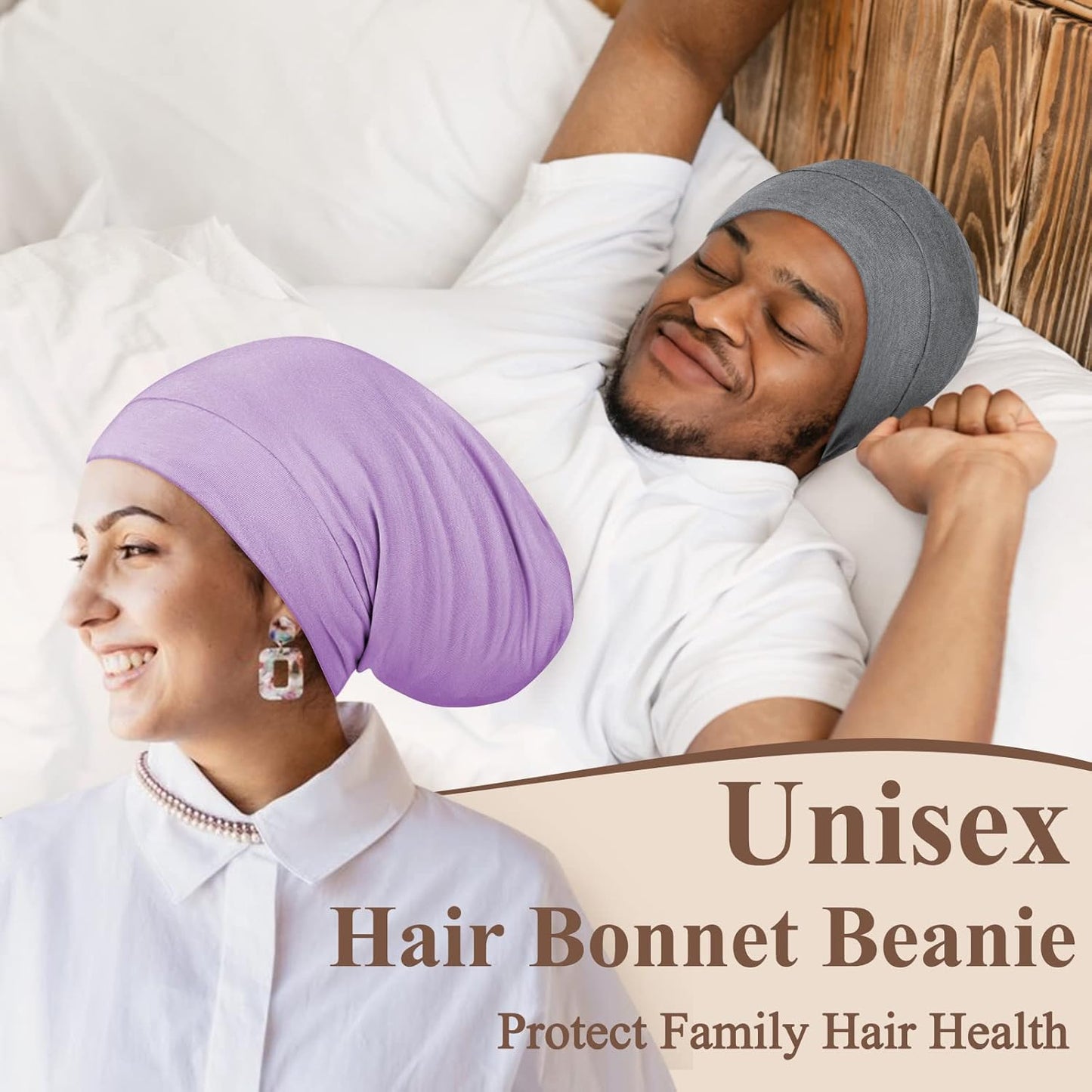 OLESILK 100% Mulberry Silk Bonnet for Sleeping Women & Men, Silk Hair Wrap for Sleeping, Purple