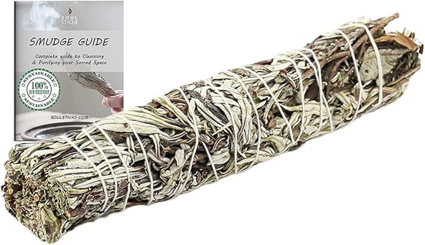 Soul Sticks 1 Pack 9 Inch Yerba Santa Smudge Stick with Starter Guide | Floral Home Sage | Cleansing House | Smudging and Negative Energy | Big Smudge Stick | House Blessing