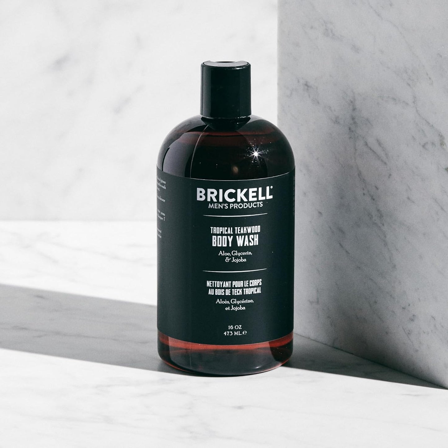 Brickell Men's Invigorating Body Wash for Men, Natural and Organic Deep Cleaning Shower Gel with Aloe, Glycerin, and Jojoba, Sulfate Free, Scented (Tropical Teakwood, 16 oz)