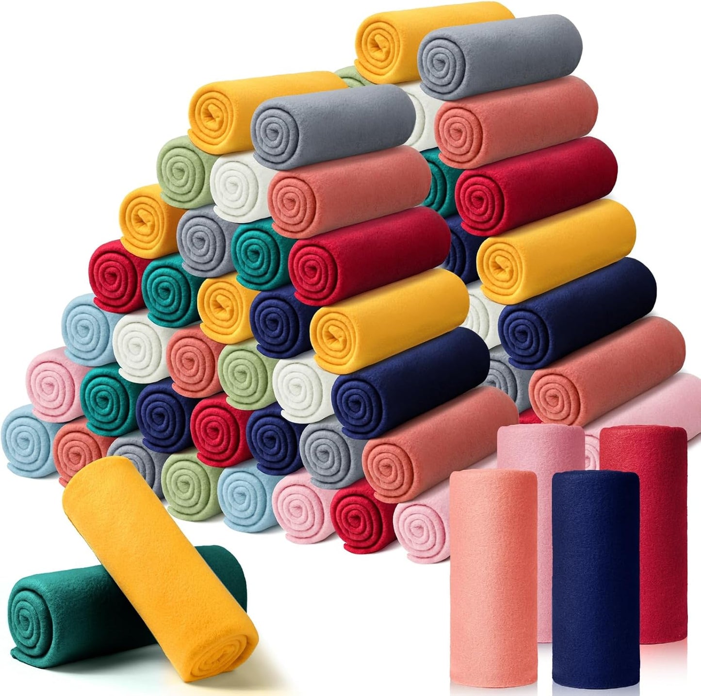 Kinlop Fleece Blanket Bulk 60 x 50 Inch Soft Lightweight Fleece Cozy Blanket Warm Throw Plush Pet Throw for Bed Couch Sofa Home Office Wedding Gifts Travel Camping(Classic Colo,80 Packs)