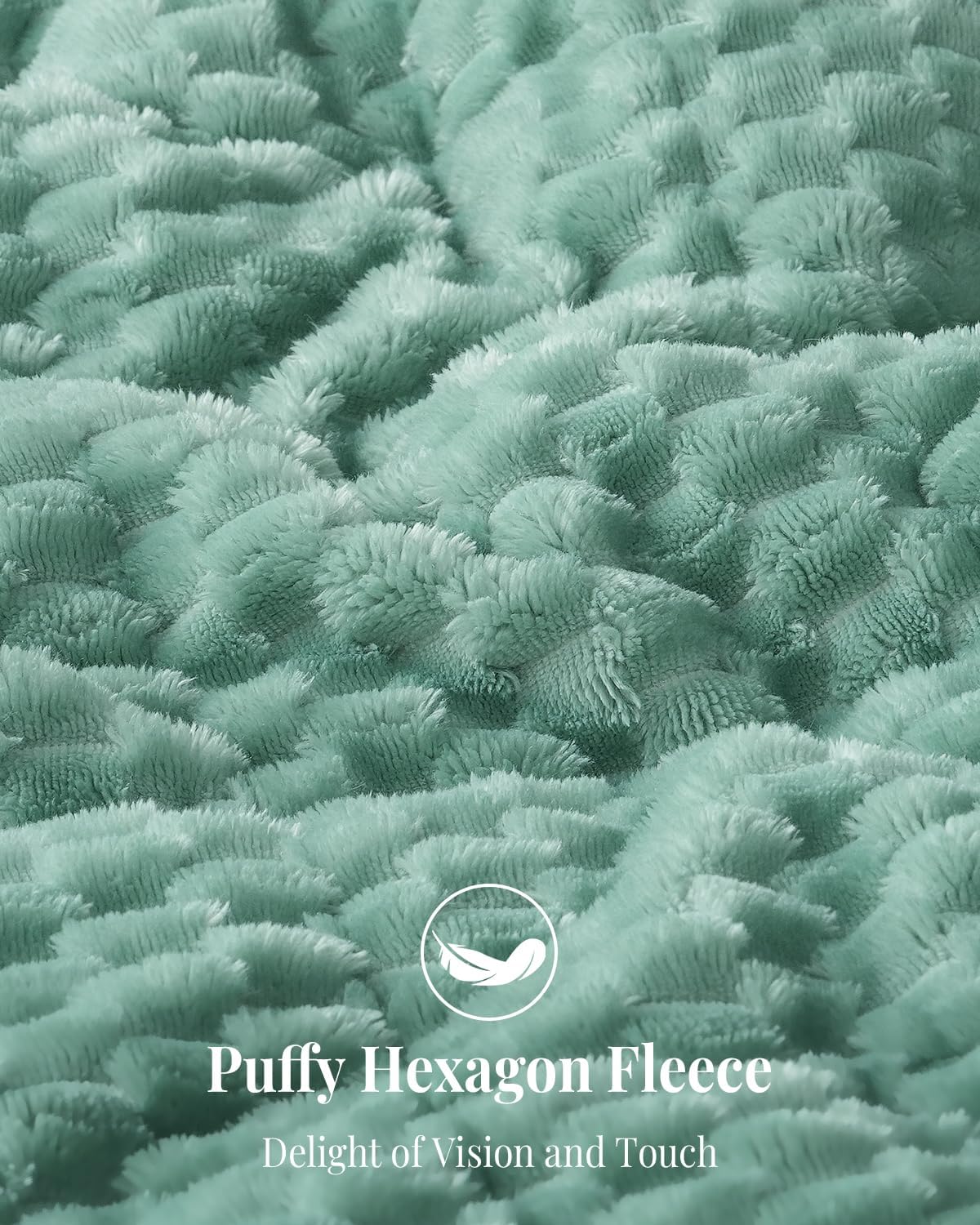 Topblan Sherpa Weighted Blanket for Adluts, Soft Cozy Jacquard Fleece Weighted Blankets Twin Size 15lbs, Thick Heavy Blanket for Sleeping, 48 x 72 inches, Sage Green