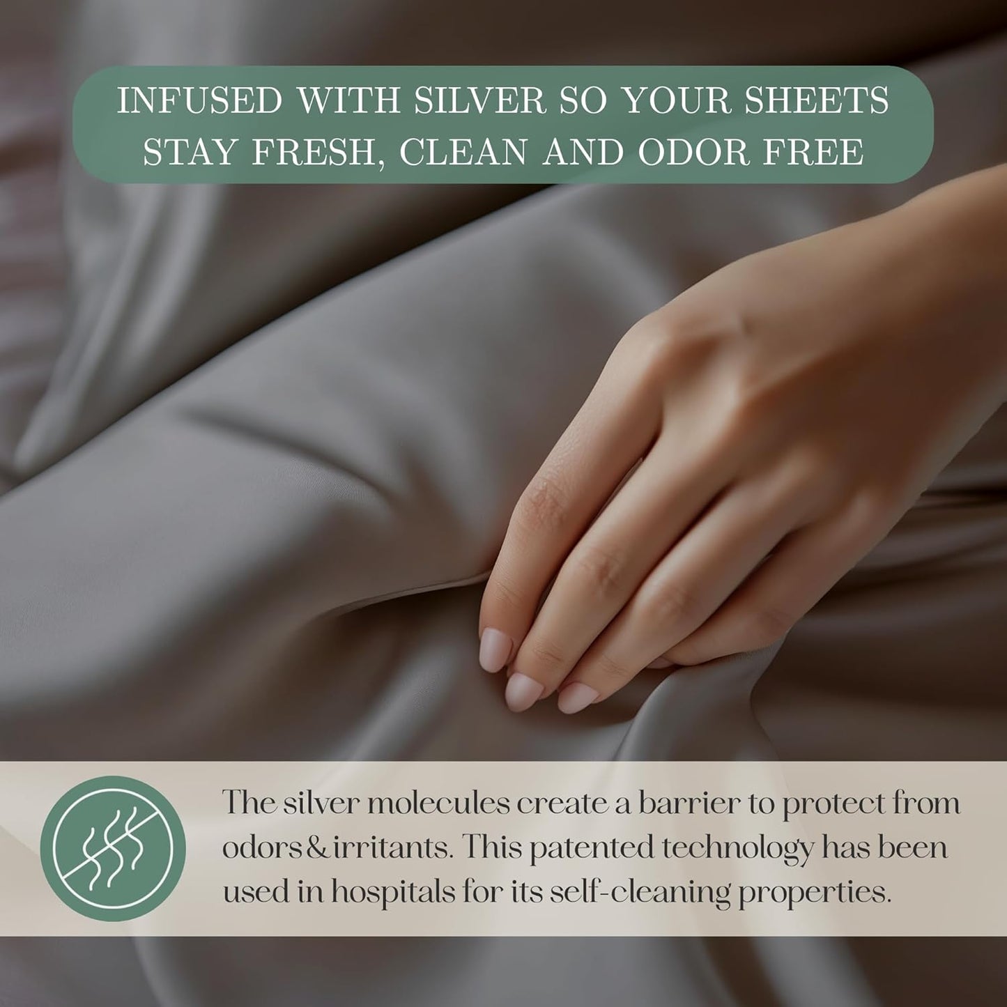 Eucalyptus Sheets - Infused with Silver for Anti-Odor, Softer Than Silk Fibers, More Cooling Than Cotton - Perfect for Hot Sleepers & Sensitive Skin - 100% Tencel Lyocell - Cali-King Sheet Set