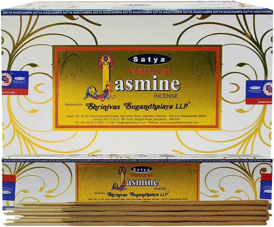 Natural Jasmine Incense Sticks and Incense Stick Holder Bundle Insence Insense Satya