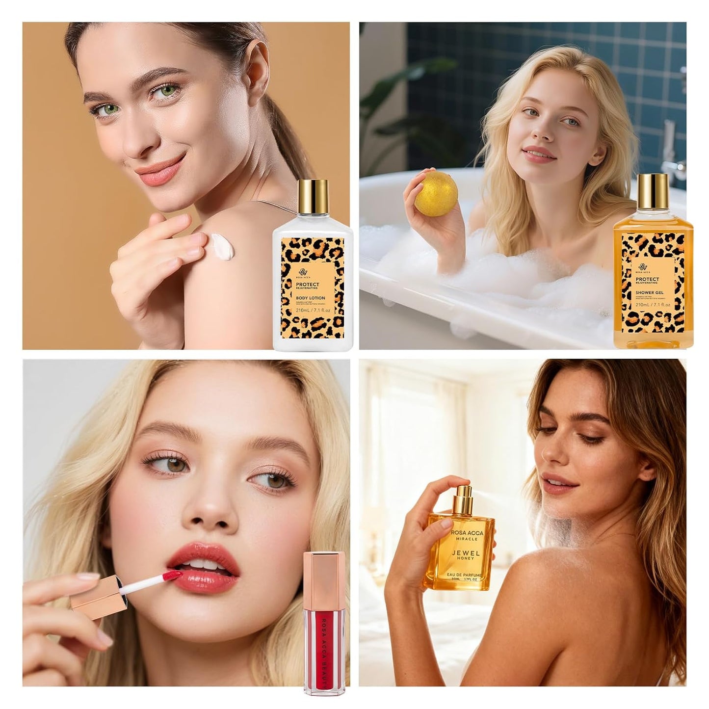 35 Pcs Christmas Gifts For Women, Honey & Almond Bath & Body Gift Basket, Face Skin Care Kit, Home Spa Gift Set, Self-Care Kit, Necklace, Bath Bomb, Birthday, Valentines, Mother Day, Anniversary