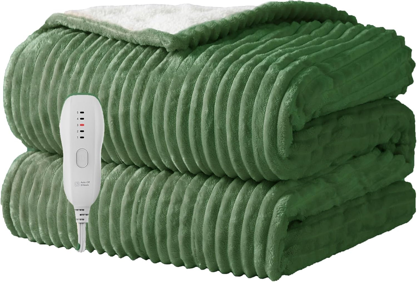 Heated Blanket Electric Blanket Throw 50”X60”-Heating Throw with 5 Heat Settings-3 Hours Auto Off,ETL Certified,Machine Washable (Emerald Green)
