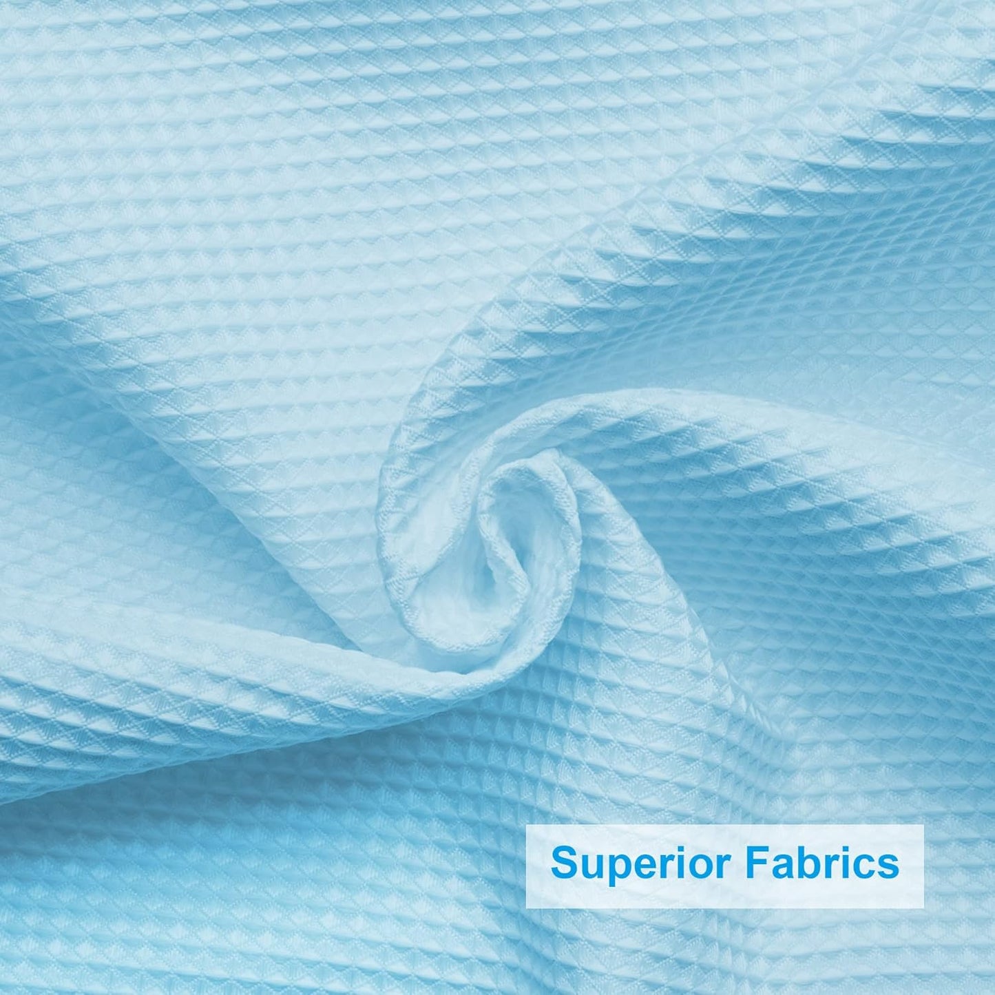 AmazerBath Waffle Shower Curtain, Baby Blue Shower Curtain Fabric Long with Waffle Weave, Heavy Duty 240 GSM, Hotel Quality Bathroom Shower Curtains, 72 x 78 Inches