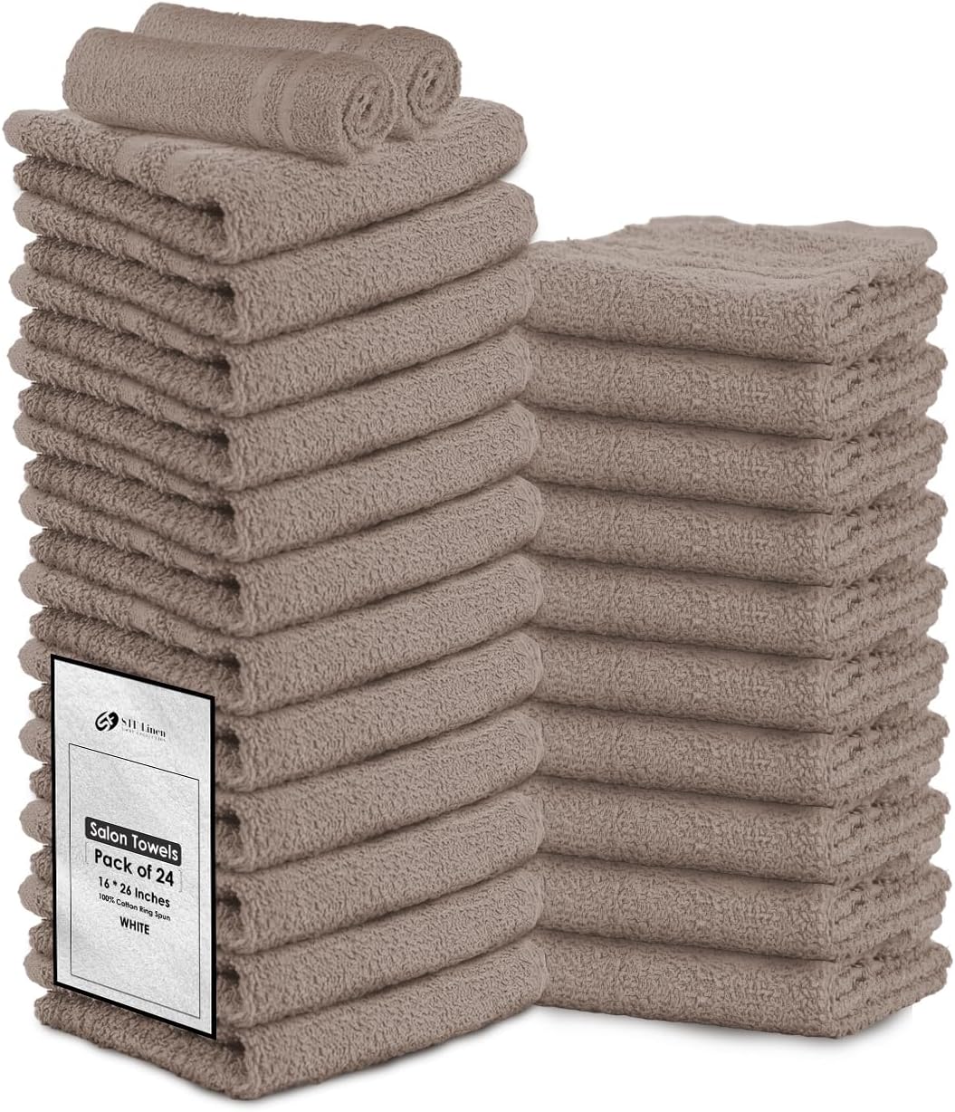 24 Pack Sand Hand Towel 100% Cotton Spa Towel – 16x26 inches Highly Absorbable Facial Towels Gym, Hair Towel and Face Towel Bulk Small Towels (Not Bleach Proof)