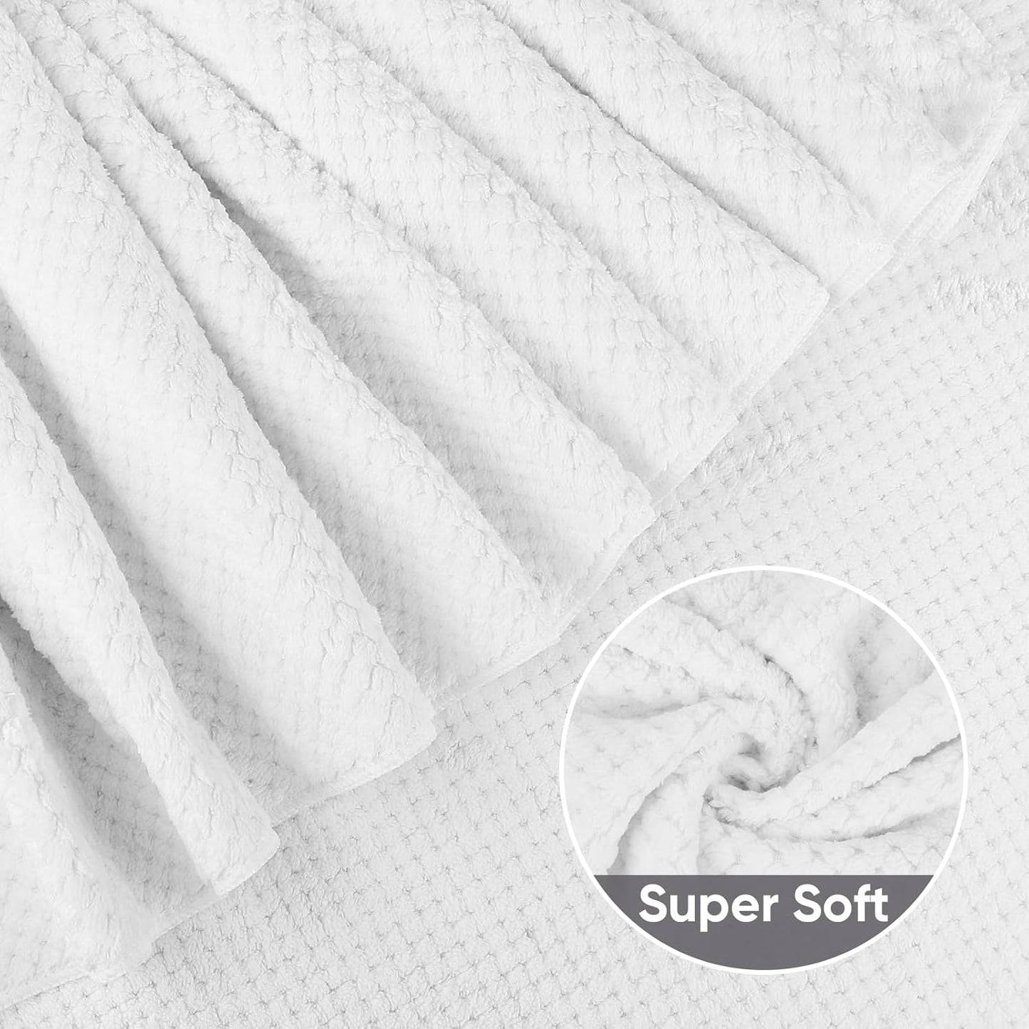 HOMEXCEL 6 Pack Bath Towel Set, (24 x 48 Inches) Microfiber Ultra Soft Highly Absorbent Bath Towels, Lightweight and Quick Drying Towels for Hotel, Bathroom, Spa and Beauty Parlor, White