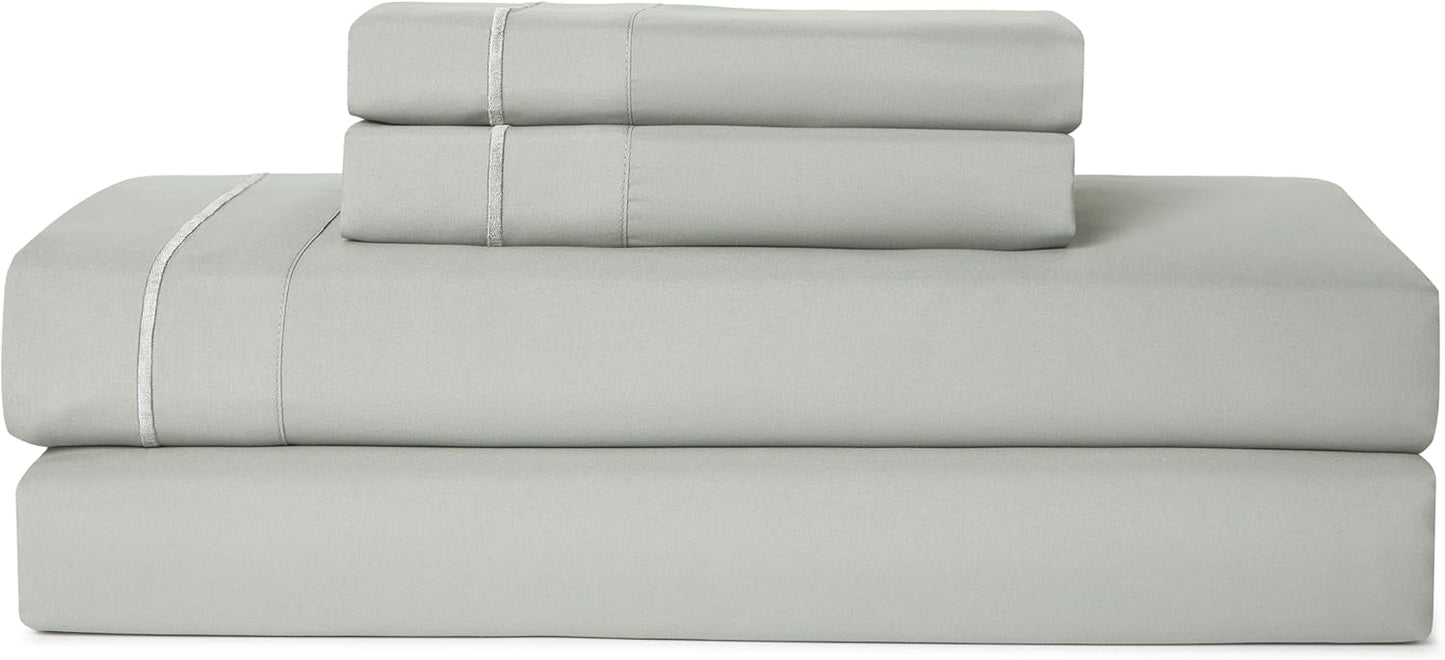 CASUAL LIVING Full Sheets Set 4 Piece Cooling Sheets with 2 Pillowcases Soft Microfiber Hypoallergenic Washable Bed Set Deep Pocket Lightweight Bedding Elasticized for Bedroom, Full, Sage Green