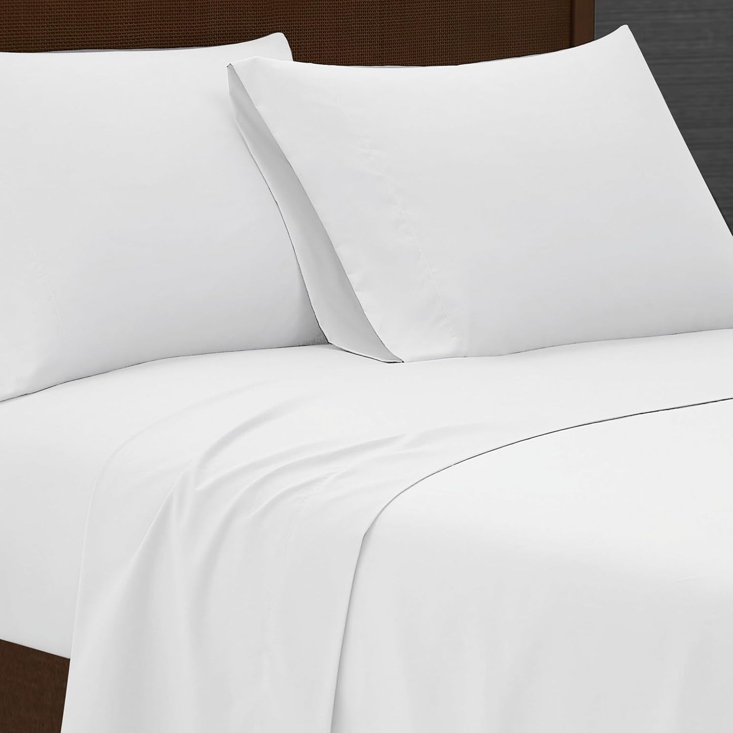 London Fog Garment Washed Solid Sheet Set White Microfiber 5-Piece Split King Sheet Set, Solid Themed, Deep Pocket, Adult and Teen, Oeko-TEX Certified