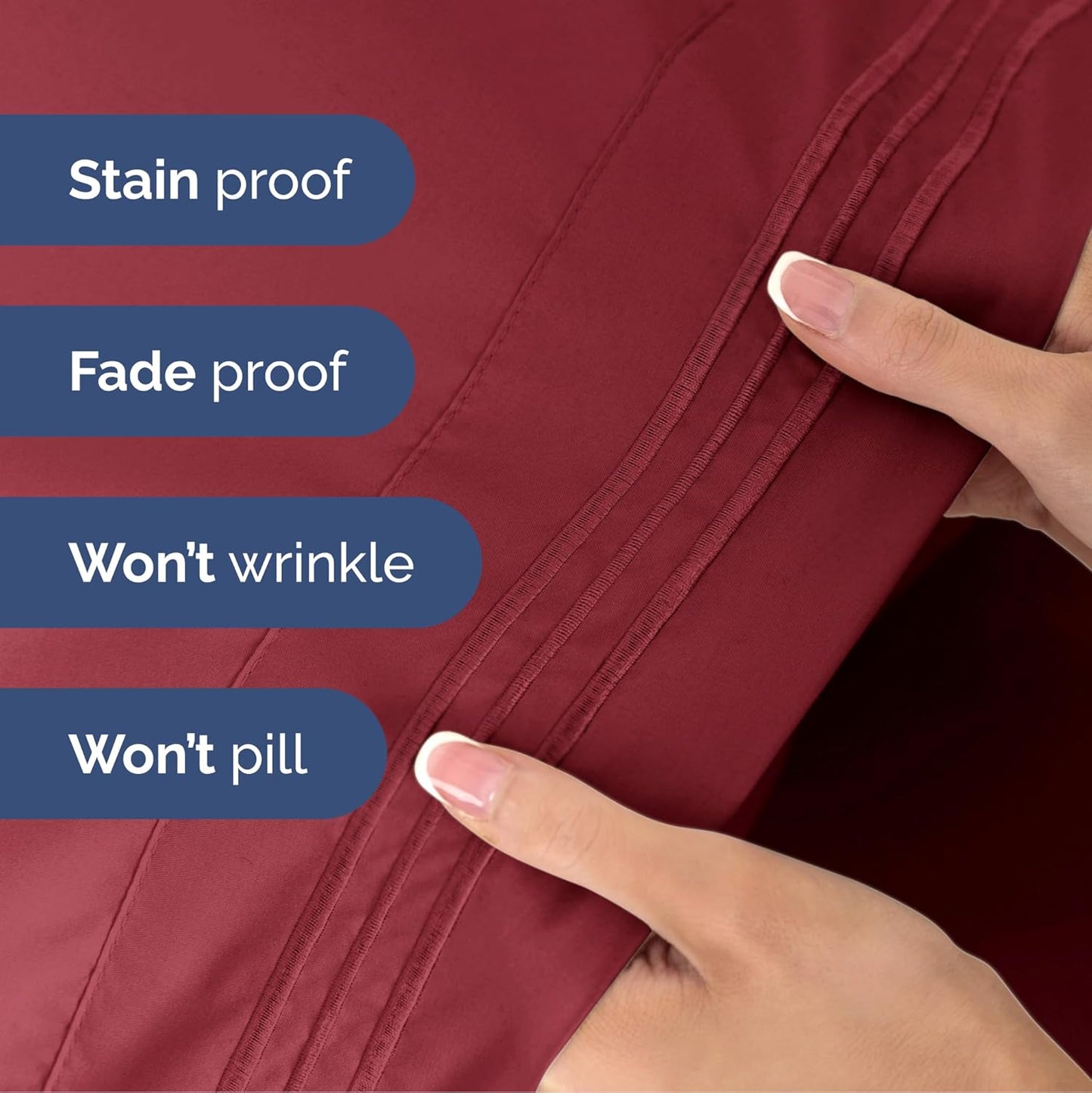 Queen Size 4 Piece Sheet Set - Extra Soft, Breathable & Cooling Sheets - Hotel Luxury Durable Bed Sheets for Women & Men - Deep Pockets, Easy-Fit & Wrinkle-Free Sheets - Berry Oeko-Tex Bed Sheet Set