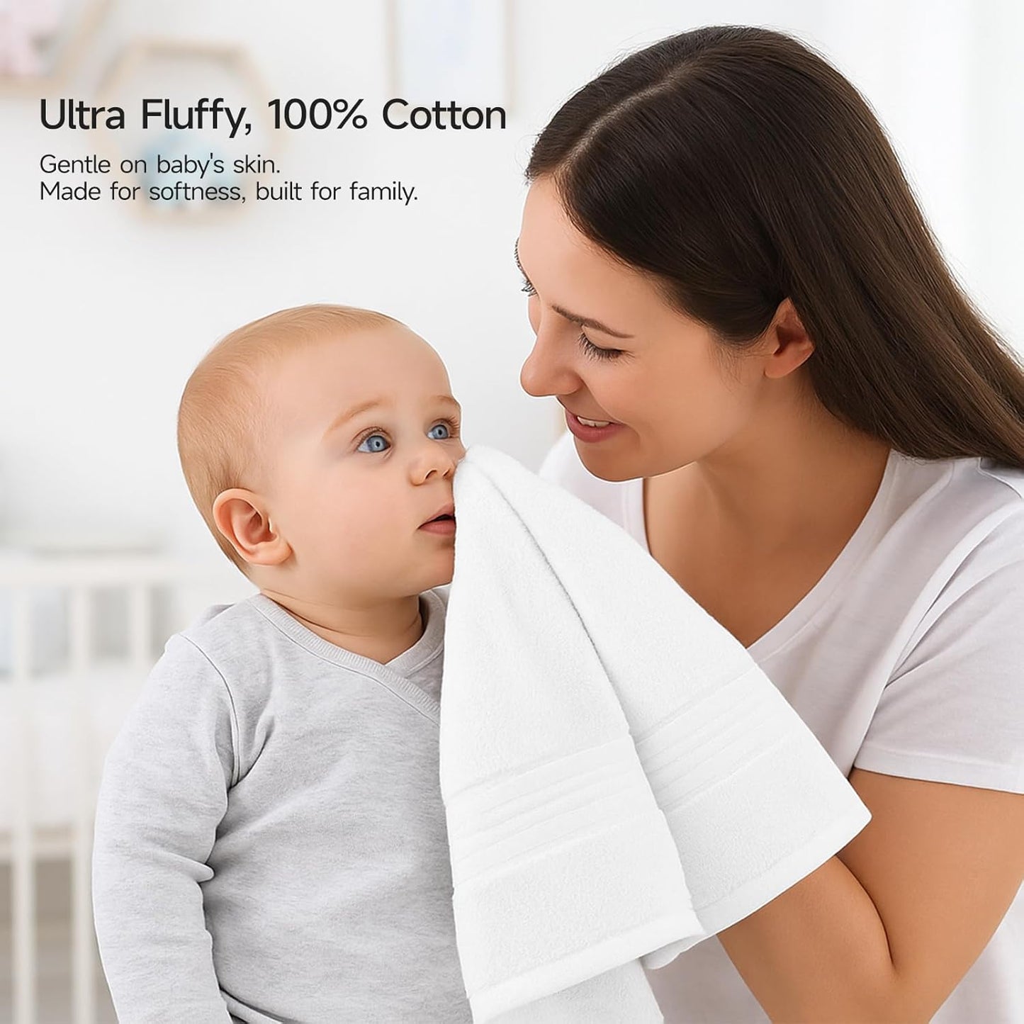 REDKISS 100% Cotton Bath Towels Set of 4, Extra Large Bath Sheets 27 X 59 Inches, 600 GSM, Quick Dry, Ultra Soft & Super Absorbent Bathroom Towel Sets for Bathroom, Gym, Spa, Pool & Hotel, White