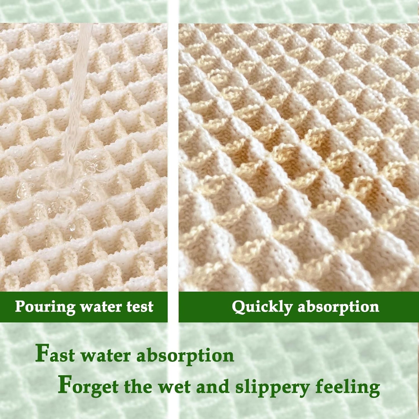 ZALL Beige Waffle Bath Mat,Super Absorbent Non Slip Bathroom Rug,Cream 24x36inch,Machine Washable Ultra Soft Floor Mats