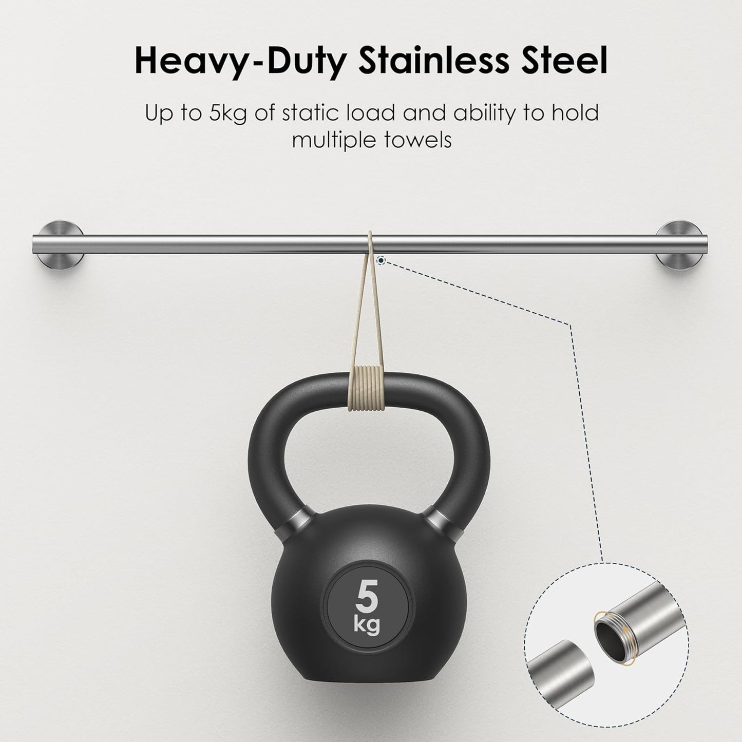 FORIOUS Bathroom Hardware Accessories Set, SUS304 Stainless Steel 24 Inch Towel Bar Set, Modern Towel Racks Holder for Bathroom Wall Mounted, 4 Pieces, Brushed Nickel