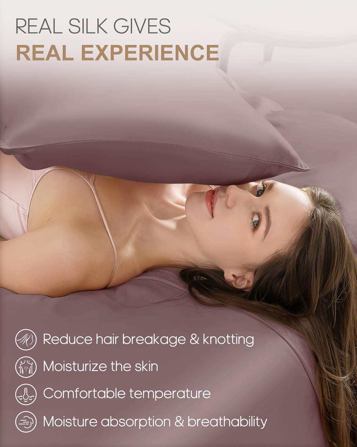 THXSILK Set of 2 Natural 22 Momme 100% Mulberry Silk Pillowcases for Hair and Skin, Standard Size 20"x26" Silk Pillow Case, Soft Smooth Cooling Silk Pillow Cover with Zipper(Purple, 2pcs)