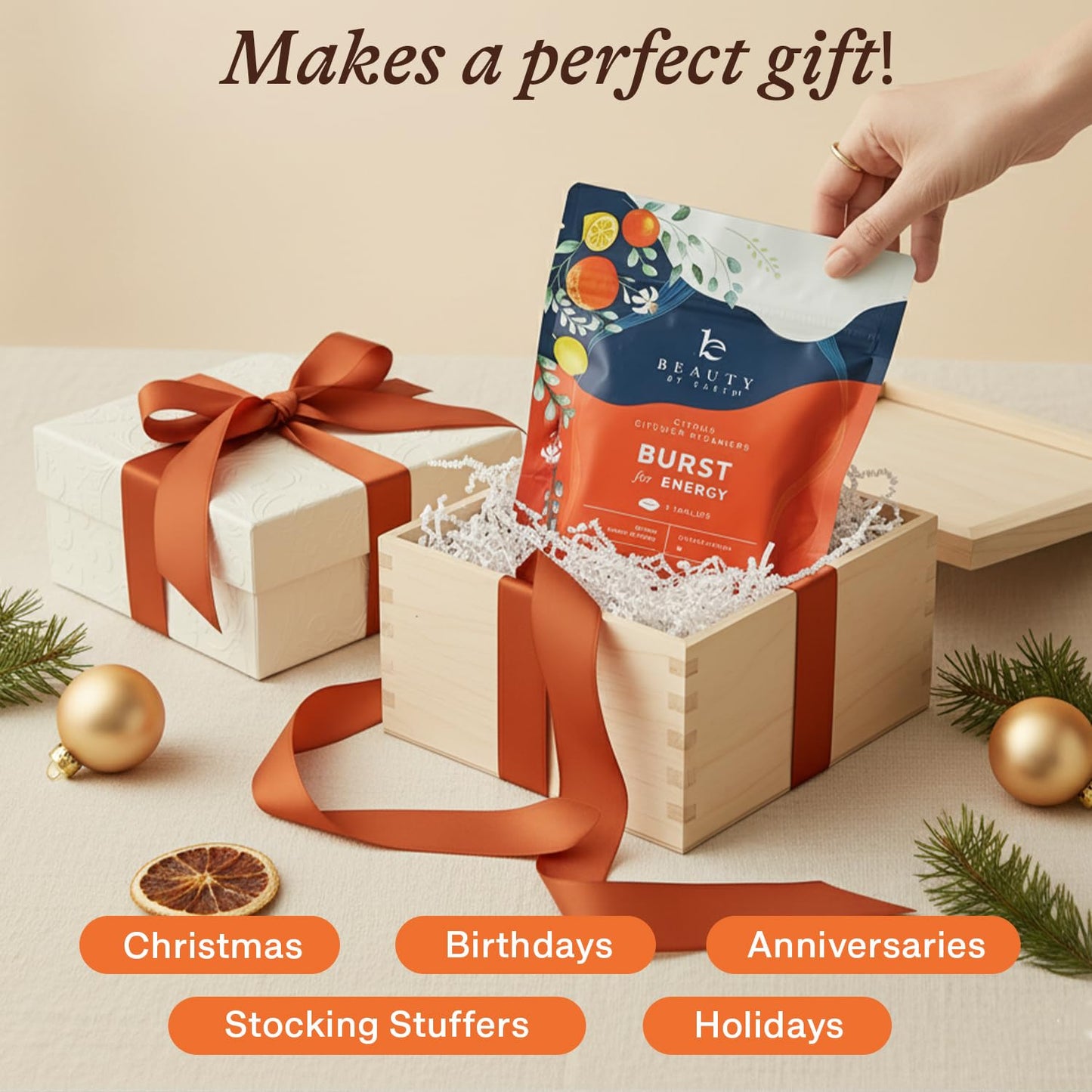 Shower Steamers Aromatherapy - USA Made with Natural Ingredients & Citrus Essential Oil, Christmas Stocking Stuffers for Men & Women, Long Lasting Shower Bombs for Energy Boost, White Elephant Ideas