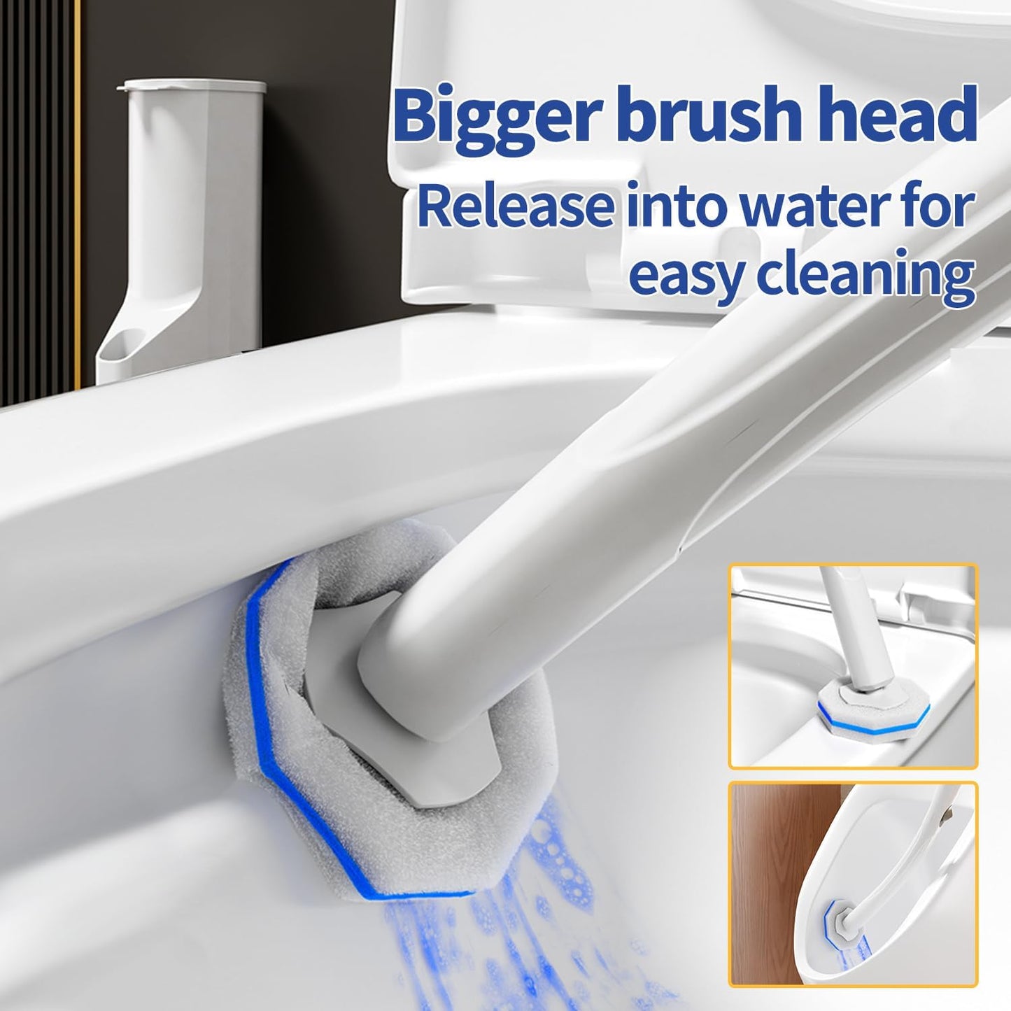 100pc Bulk Toilet Wand Refills - Disposable Toilet Brush Replacement Heads, Pack for Household Cleaning Bathroom cleaners Compatible Heads,washroom mats Brush Cleaning System,Clean Refill Pads.