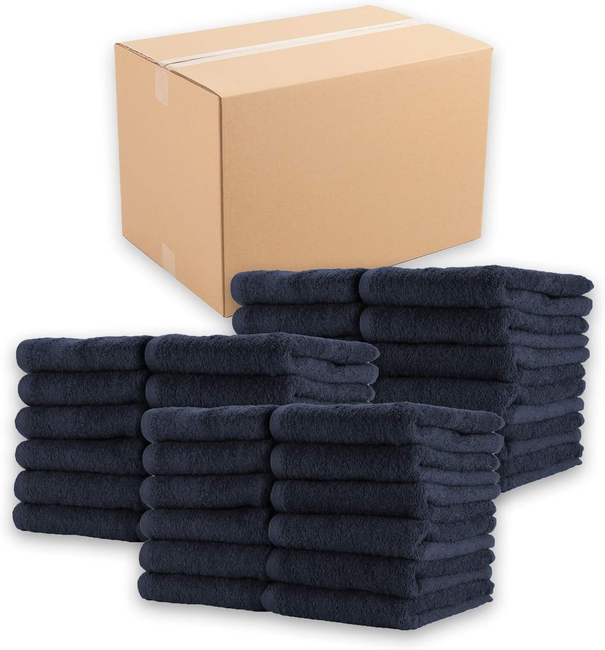 Arkwright Bleach Proof Salon Towels Bulk - Case of 180 - Highly Absorbent, 100% Cotton, Quick Dry Spa Face Towel for Hair Stylist, Barber, Pedicure, and Esthetician, 16 x 27 in, Navy