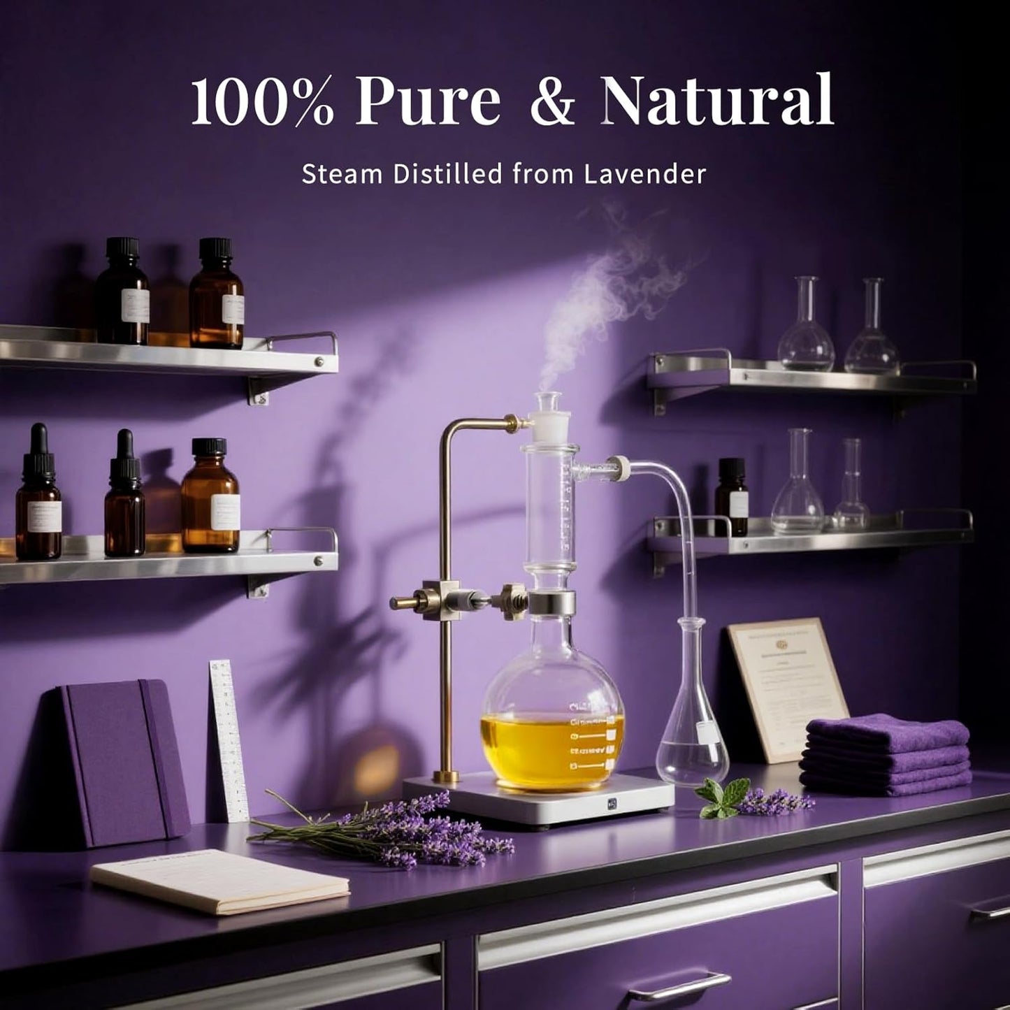 SU JUABA Lavender Essential Oil 4 Fl Oz, 100% Pure Natural Aromatherapy Oil for Diffuser, Skin Care, Relaxation, Sleep, Wool Dryer Balls - 118ML