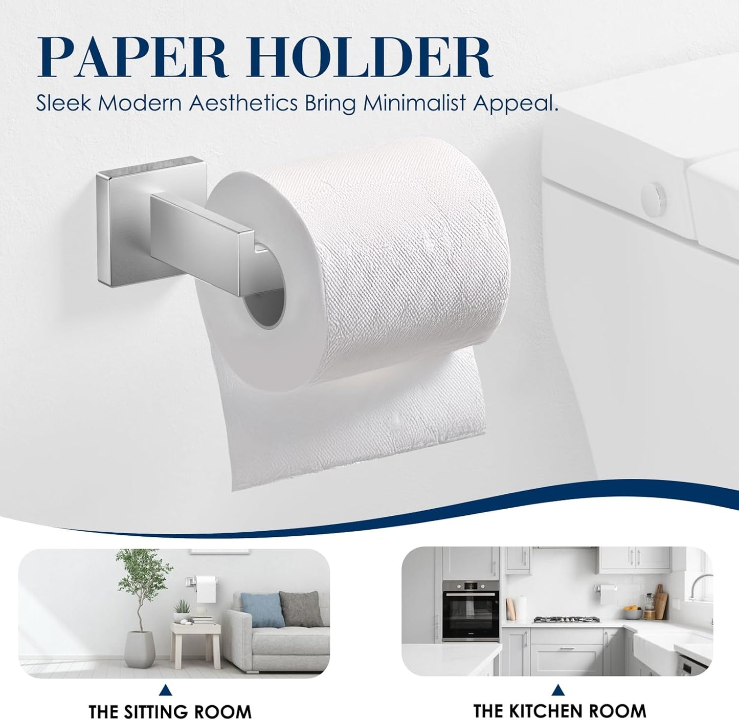 7-Pieces Brushed Nickel Bathroom Accessory Set, Bathroom Accessories, Towel Racks for Bathrooml, Stainless Steel, SUS304 Stainless Steel Wall Mounted, Bath Towel Bar Set