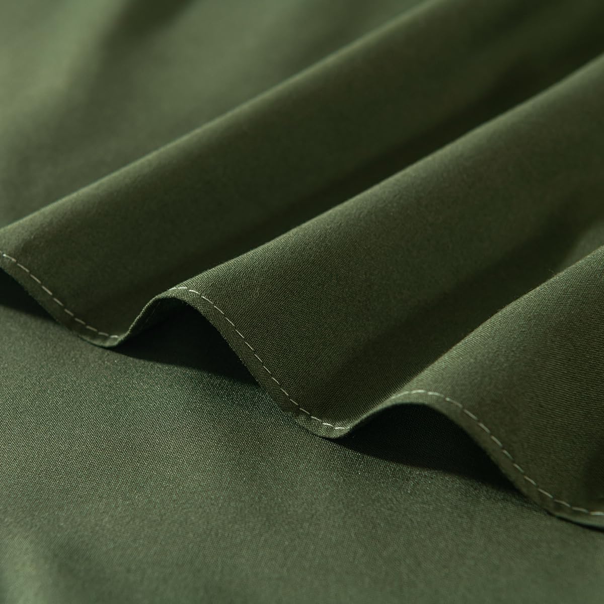 Bed Skirt Queen Size Ruffled Bed Skirt with Split Corners, 18 Inch Drop Dust Ruffle Bed Skirts with Platform, Green