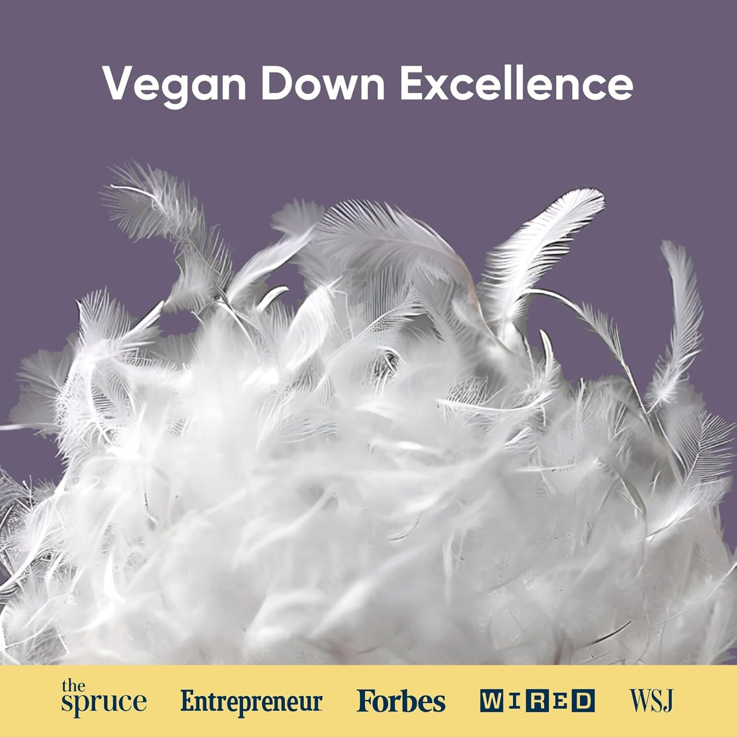 Vesta PurpleZen Eco-Luxe Down Pillow, Supportive, Adaptable, and Plush Pillow for Back, Stomach, or Side Sleepers, Washable Cooling Cover, Medium Profile (4.5" Height) & Soft (Pack of 1)