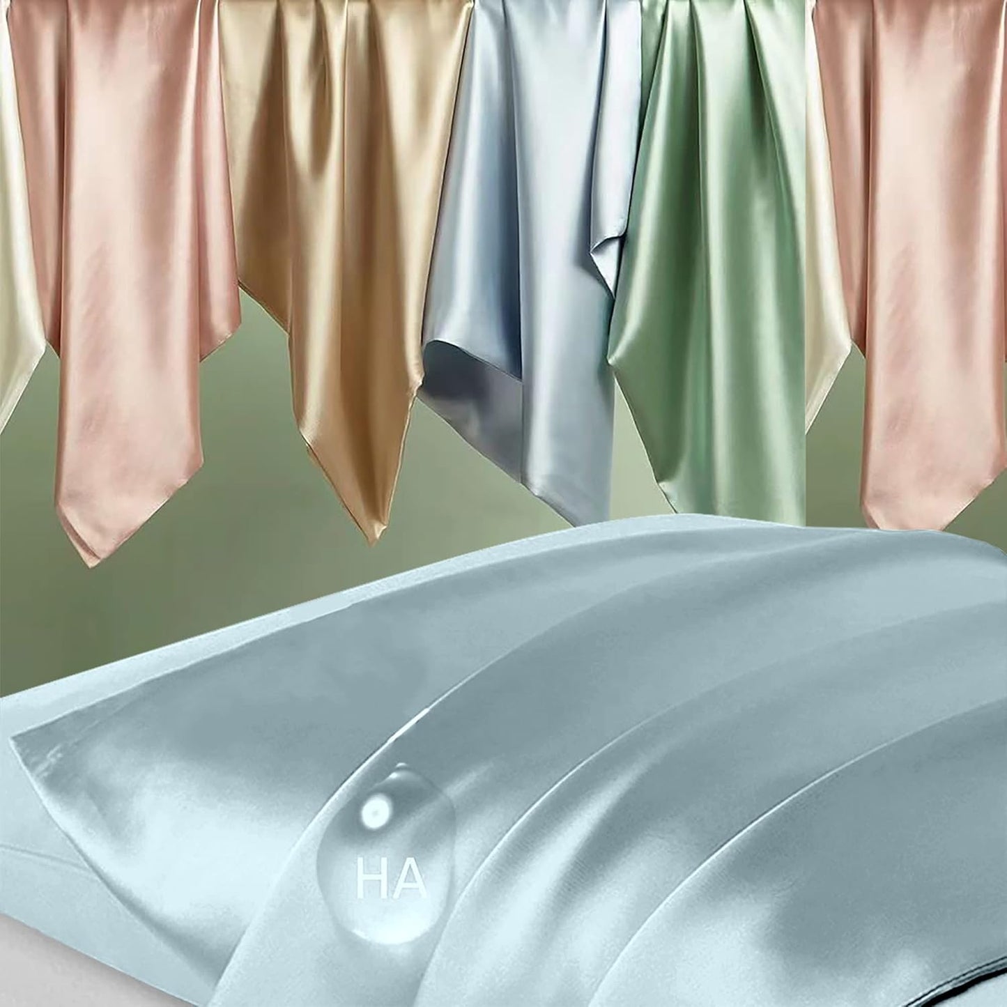 DKBslik Silk Pillowcase 2 Pack,Natural Mulberry Silk Pillow Case,Anti Acne Silk Pillowcase for Hair and Skin, King Size Silk Satin Pillowcase Set of 2 with Hidden Zipper,Gifts for Women Men,Aqua Blue