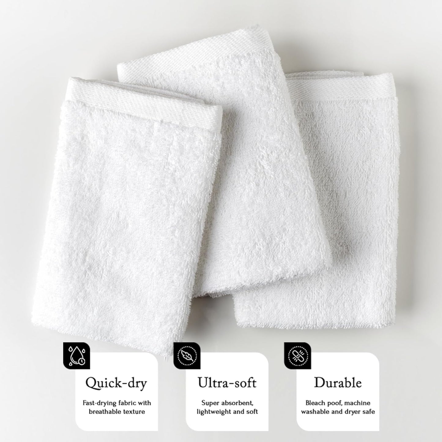 Salon Towels for Hair Stylist - Pack of 24, Not Bleach Proof, 16 by 27 Inches, Highly Absorbent Cotton Towels for Hand, Gym, Beauty, Spa, and Home Hair Care