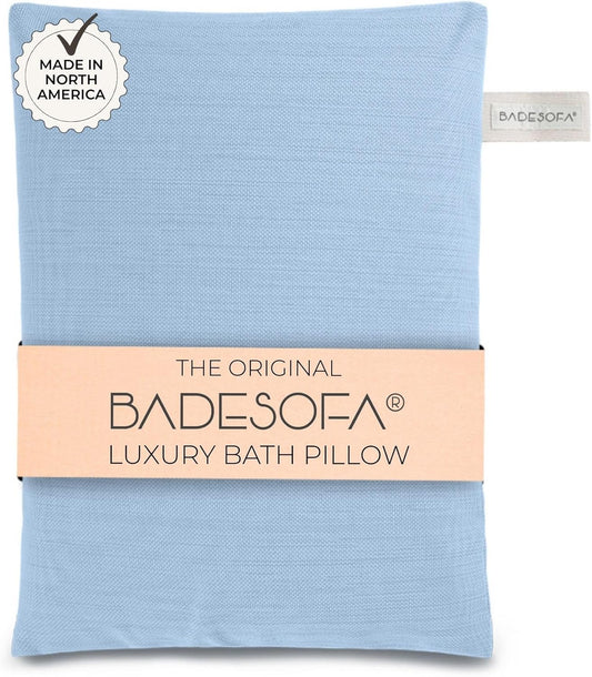 BADESOFA® Luxury Seat Cushion for Bath | Premium-Quality Materials | Comfortable & Quick-Drying | Washable Bath Pillow in Blue | Home Spa | Suitable for Bathtub, Steam Sauna & Hot Tub