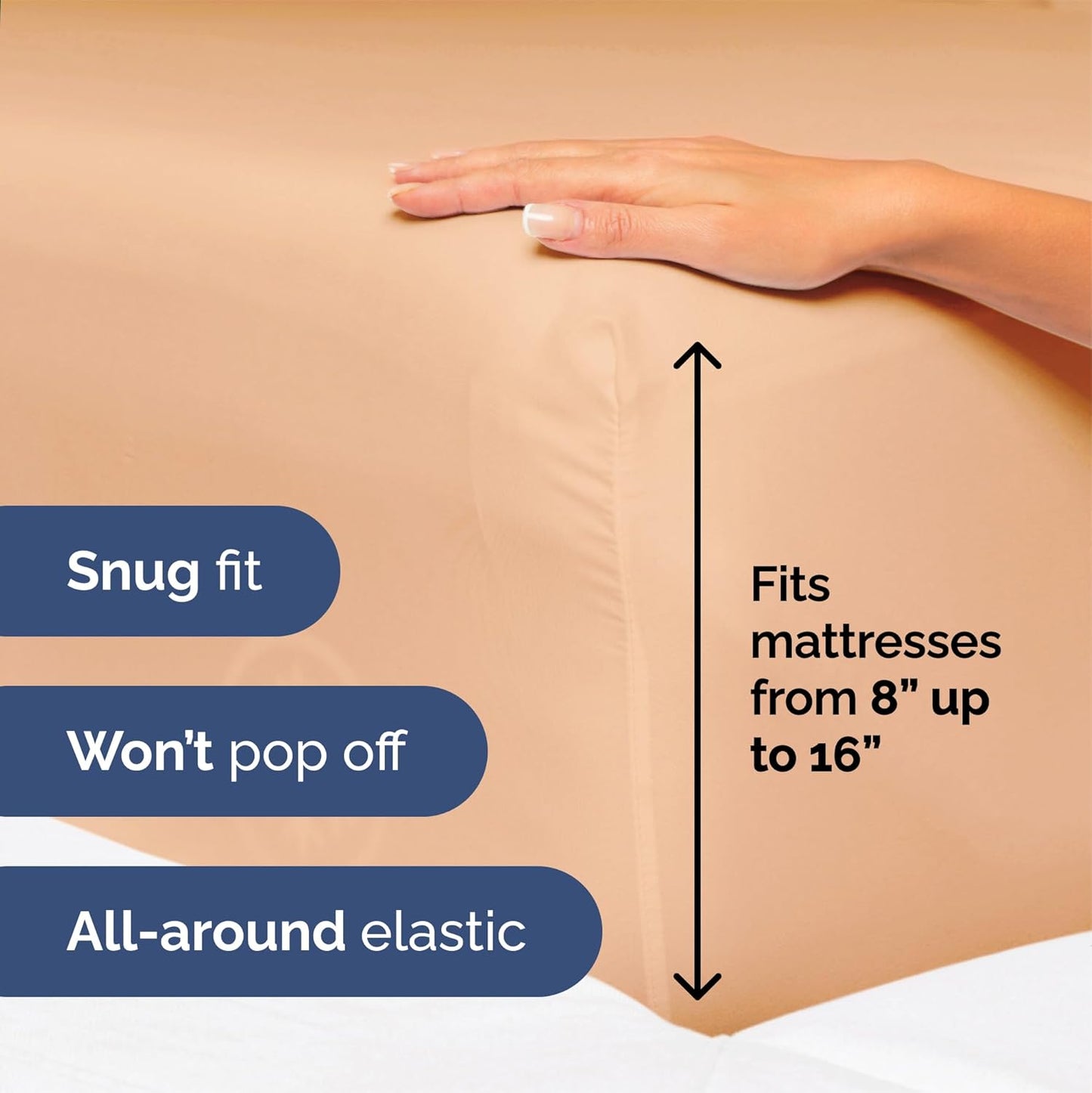 Queen Size 4 Piece Sheet Set - Extra Soft, Breathable & Cooling Sheets - Hotel Luxury Durable Bed Sheets for Women & Men - Deep Pockets, Easy-Fit & Wrinkle-Free Sheets - Peach Oeko-Tex Bed Sheet Set