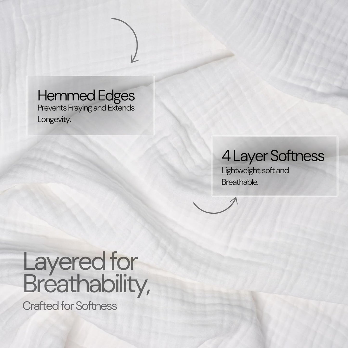 Salt Earth 100% Cotton Muslin Blanket, Gauze Blanket 80"X90" Queen, 4 Layered for Couch, Bed, Living Room, Home, Lightweight & All Seasons Blankets & Throws, Easy wash,Nature & Skin Friendly(White)
