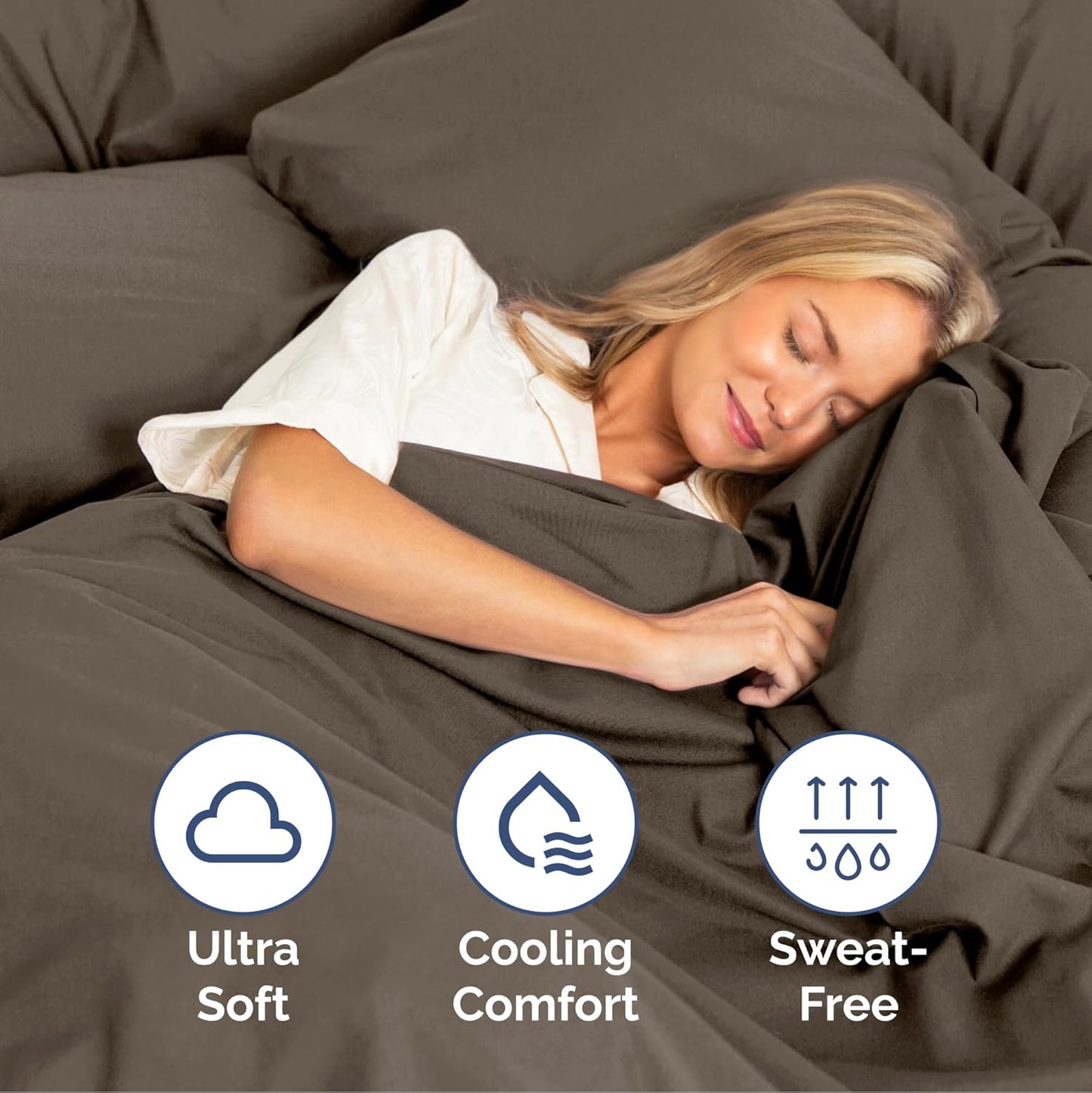 Cal King Size 4 Piece Sheet Set - Extra Soft, Breathable & Cooling - Hotel Luxury Durable Bed Sheets for Women & Men - Deep Pockets, Easy-Fit & Wrinkle-Free - Taupe Brown Oeko-Tex