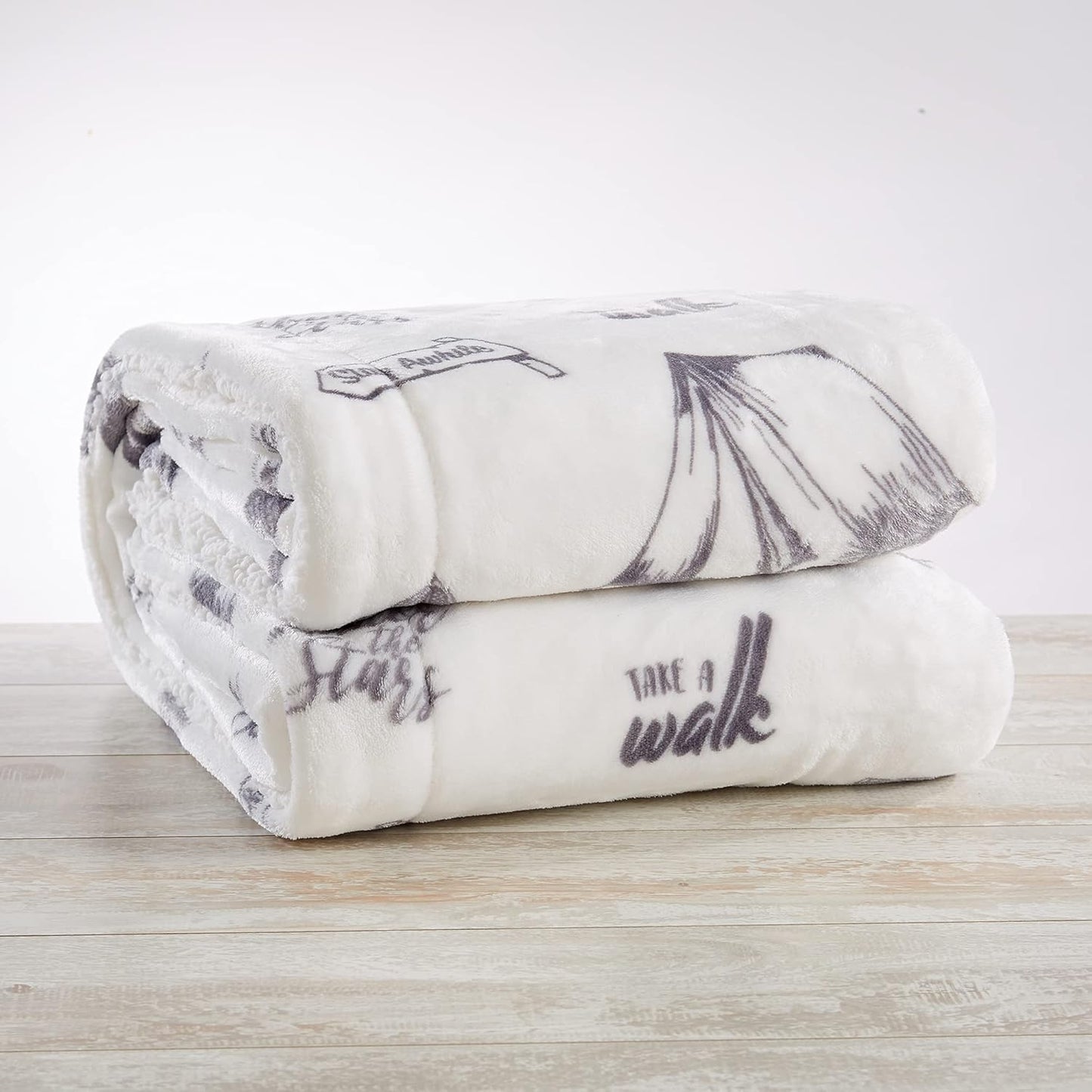 Great Bay Home Decorative Holiday Throw Blanket. Super Soft Fleece Sherpa Holiday Throw Blanket. Hudson Collection (Camping)