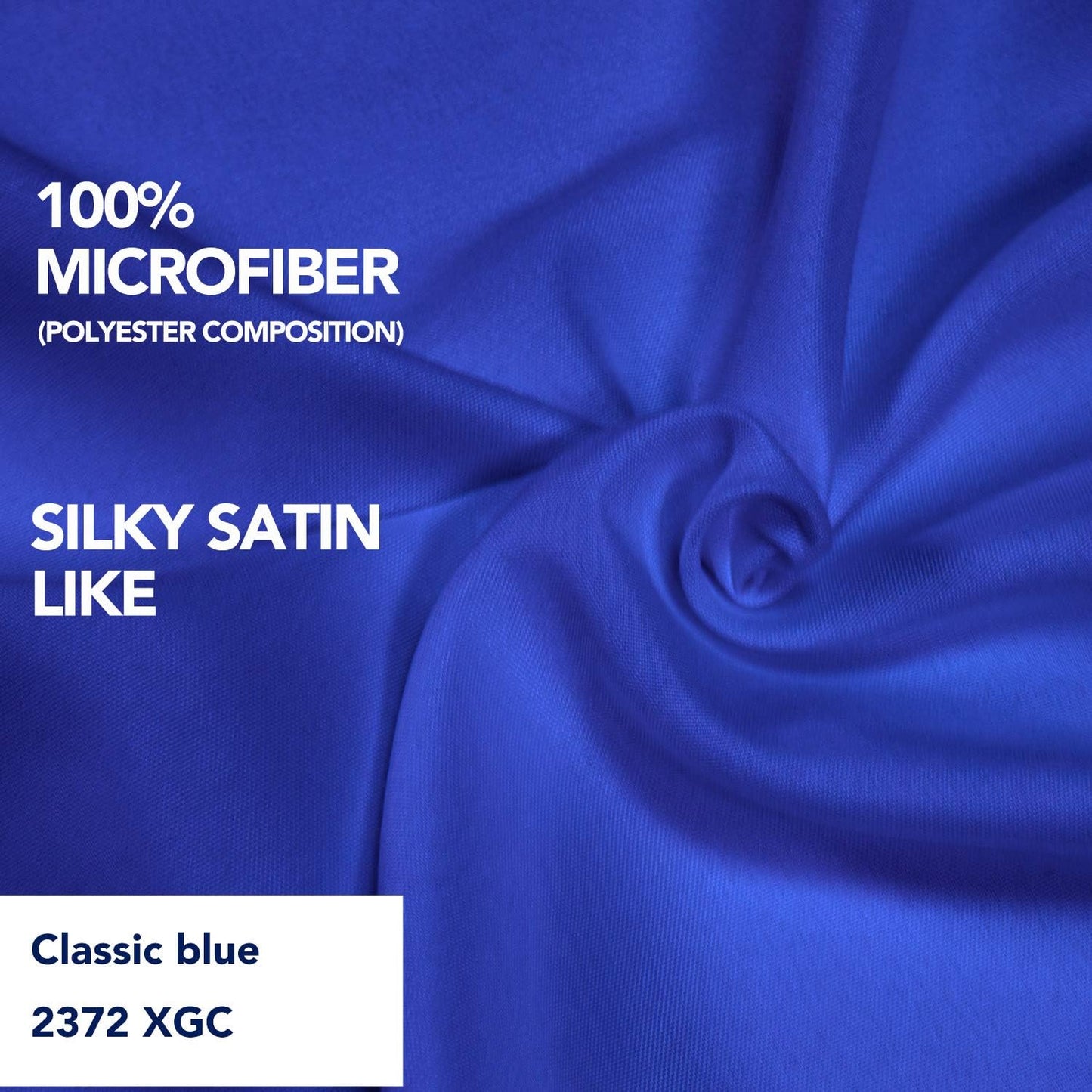 PureFit Wrap Around Ruffled Bed Skirt with Adjustable Elastic Belt - 18 Inch Drop Easy to Put On, Wrinkle Free Bedskirt Dust Ruffles, Bed Frame Cover for Queen, King and C-King Size Bed, Classic Blue