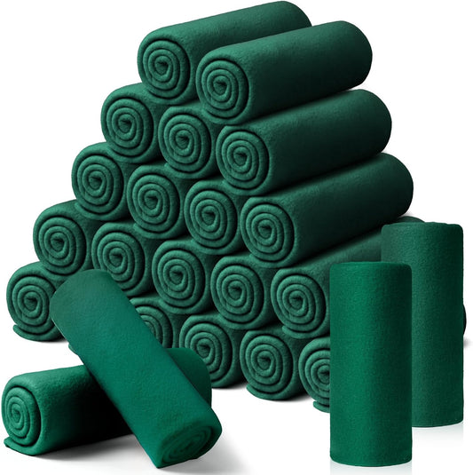 24 Packs Fleece Throw Blanket Soft Warm Lightweight Fleece Blanket Cozy Throw Bulk for Bed Couch Sofa Home Office Wedding Gifts Suitable for Seasons, 50 x 60 Inches(Turquoise Green)