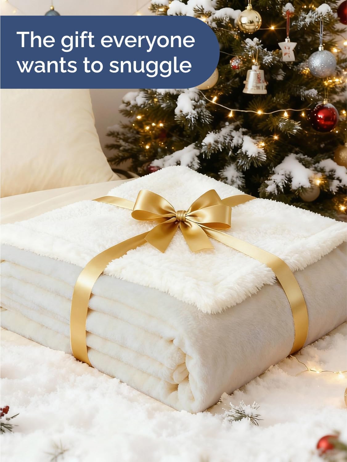 Sherpa Fleece Blanket Twin Size - Reversible Sherpa Fleece Twin Blanket - Super Soft Double Sided for Bed, Sofa, Couch - Thick, Warm, Fuzzy and Plush - Luxurious Bedding for Winter - Cream, 60" x 80"
