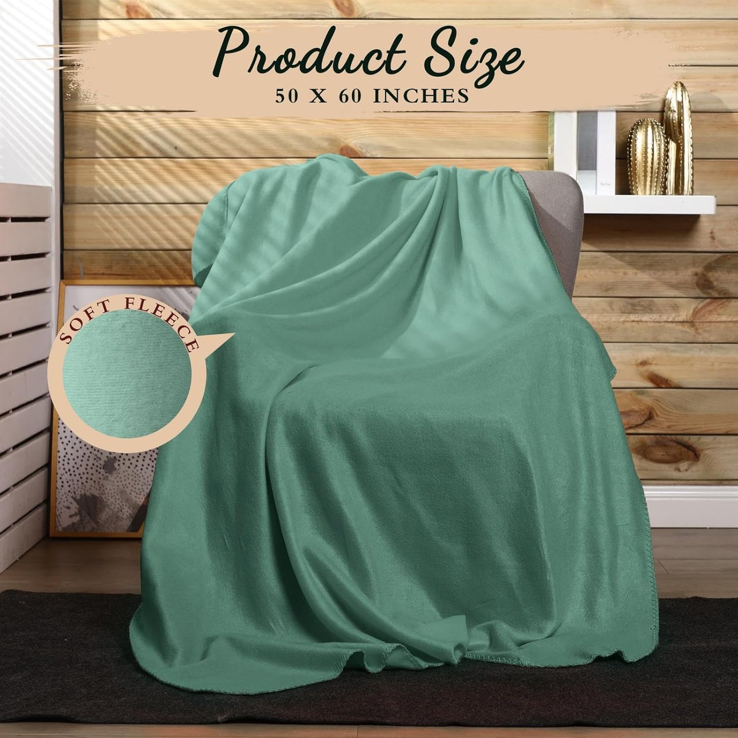 24 Packs Fleece Throw Blanket Soft Warm Lightweight Fleece Blanket Cozy Throw Bulk for Bed Couch Sofa Home Office Wedding Gifts Suitable for Seasons, 50 x 60 Inches(Lake Blue)