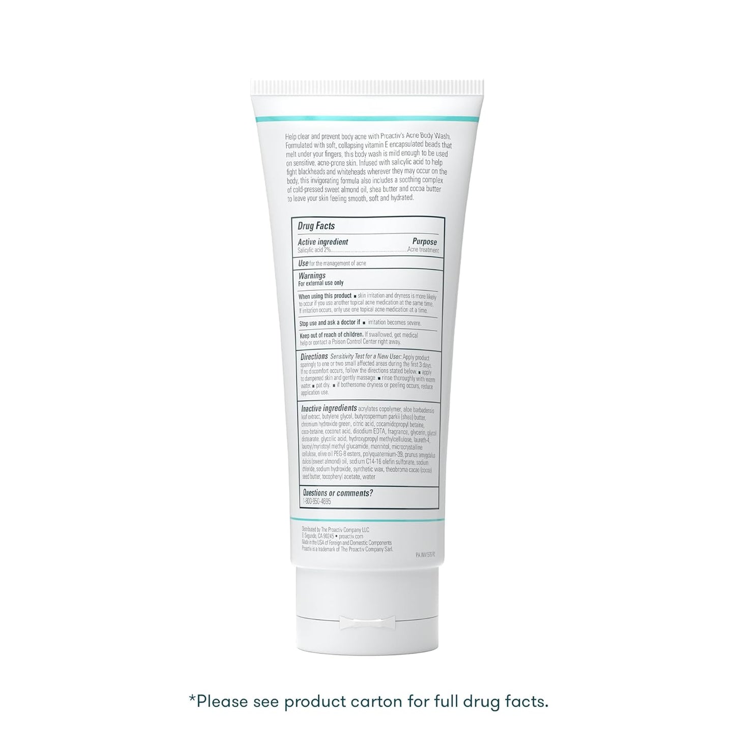 Proactiv Acne Body Wash, Gentle Body Cleanser, Unclogs Pores and Clears Body Blemishes, Salicylic Acid & Glycolic Acid Formula, Soothing Complex of Shea Butter, Vitamin E & Aloe Vera Extract, 9 Fl Oz