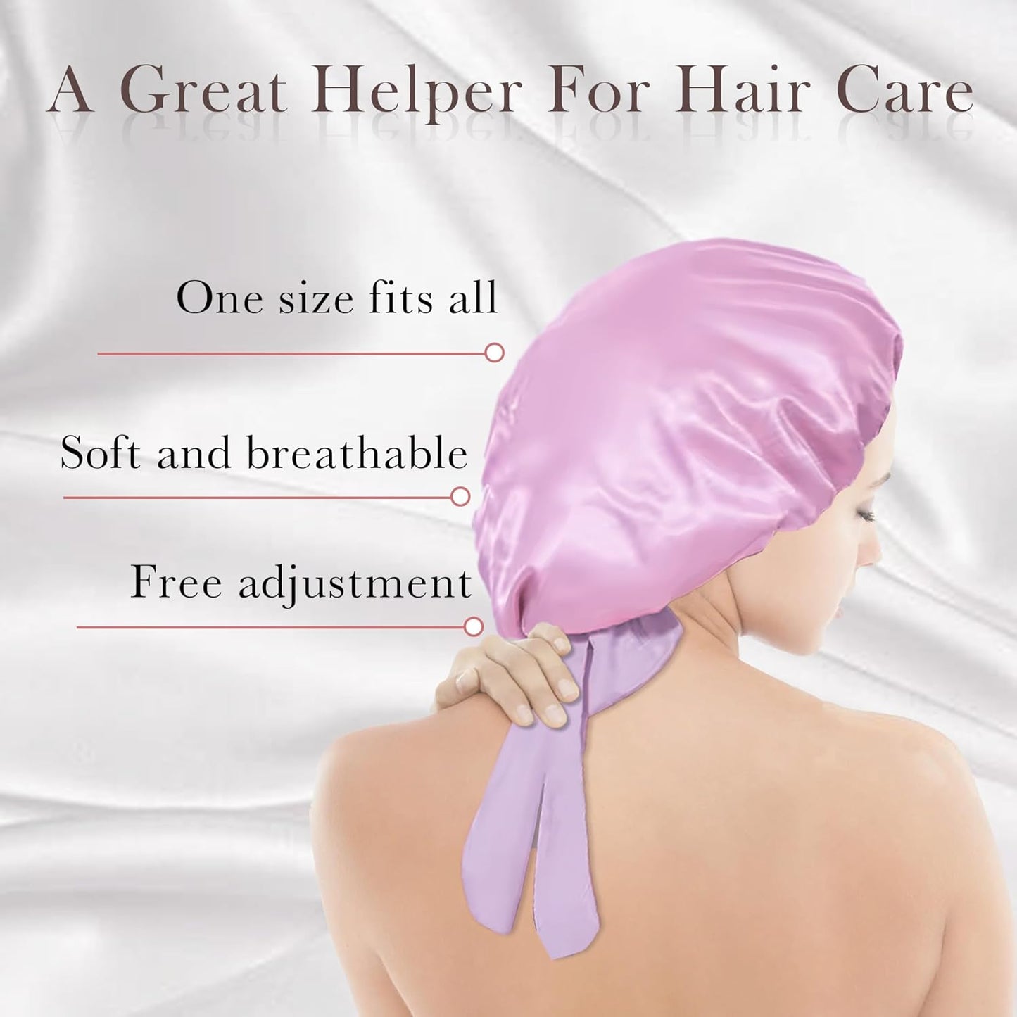 Chloven Mulberry Silk Bonnet for Sleeping Women - Larger Double Layer Silk Hair Wrap Bonnet for Curly Long Hair with Tie Band